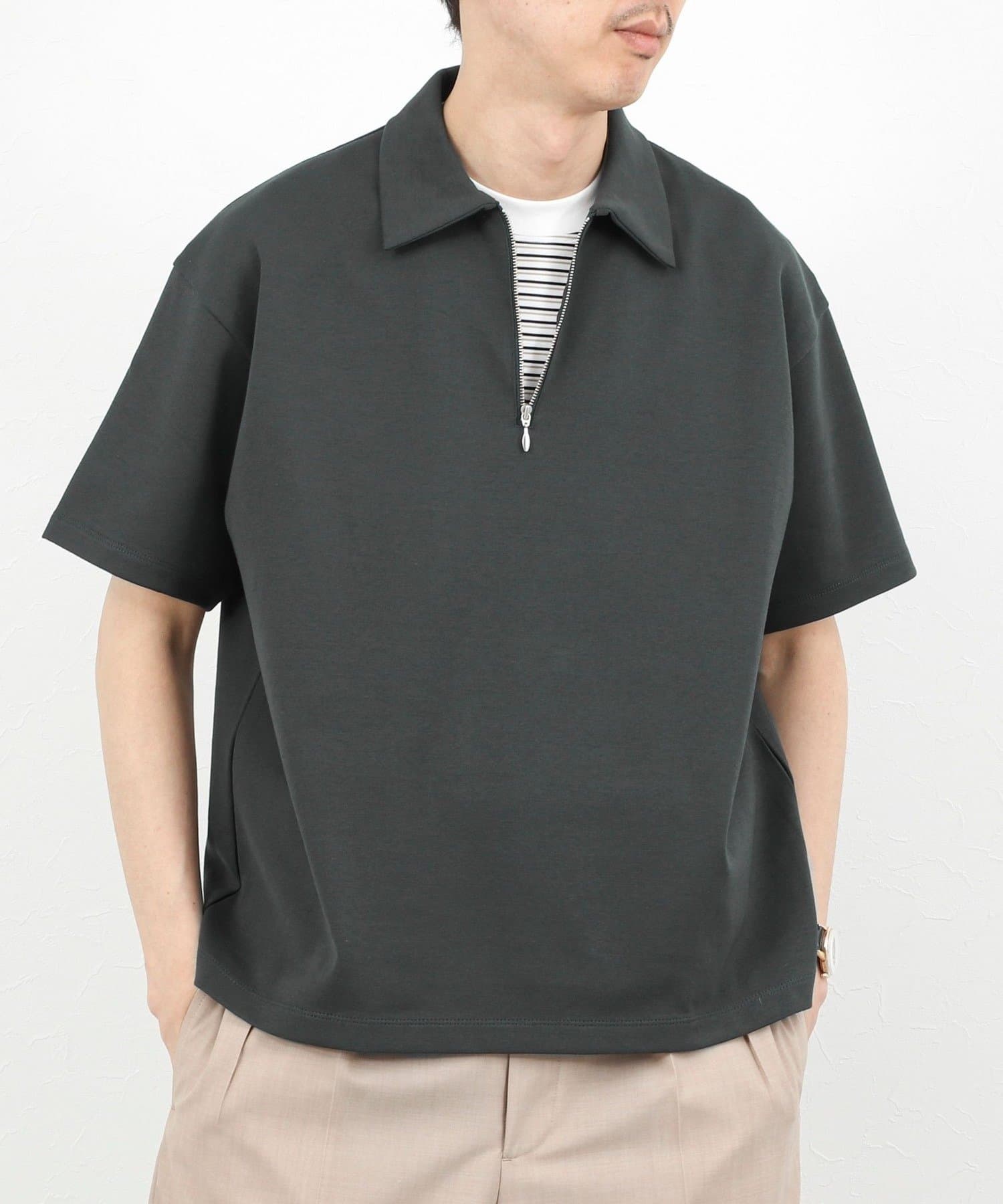 NOLLEY'S(ノーリーズ) 【BATONER/バトナー】MILANO RIB HALF ZIP T 26SS / ミラノリブハーフジップTシャツ