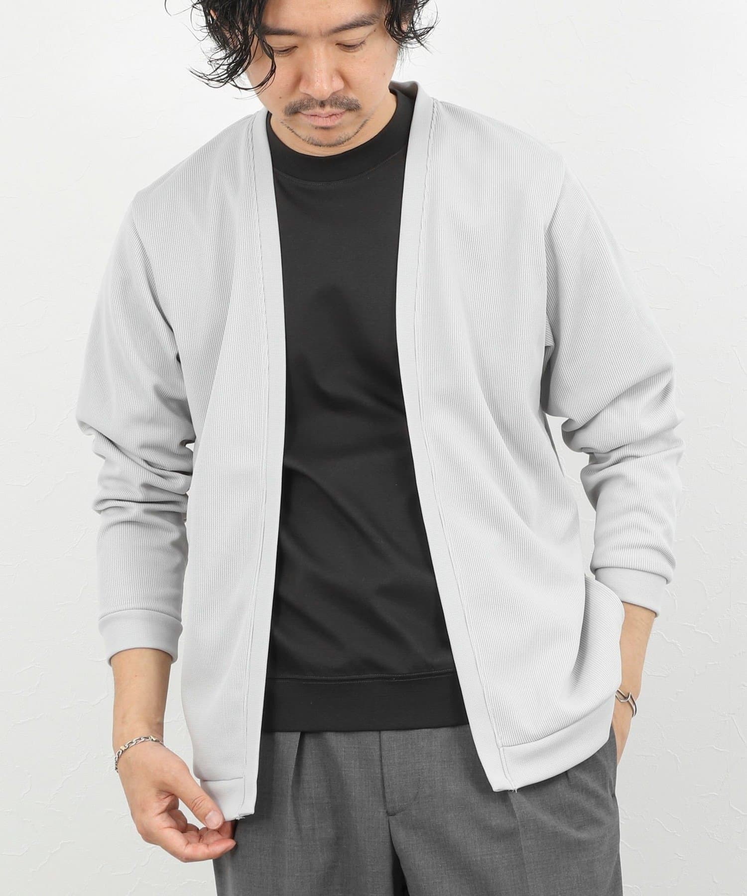 NOLLEY'S(ノーリーズ) 針抜きジャージ ボタンレスカーディガン 26SS