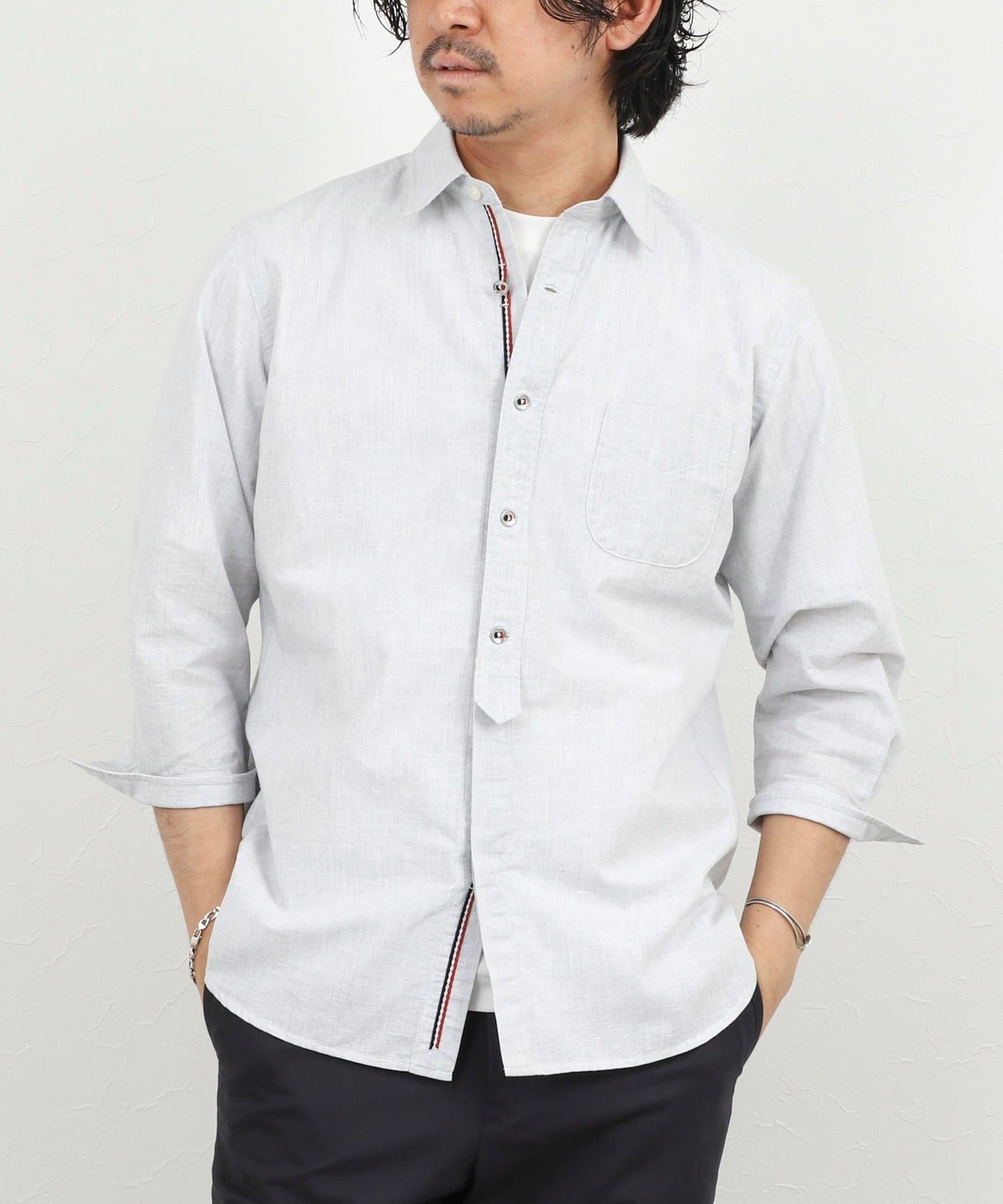 綿麻パラシュートボタン7分袖シャツ 26SS | NOLLEY'S(ノーリーズ