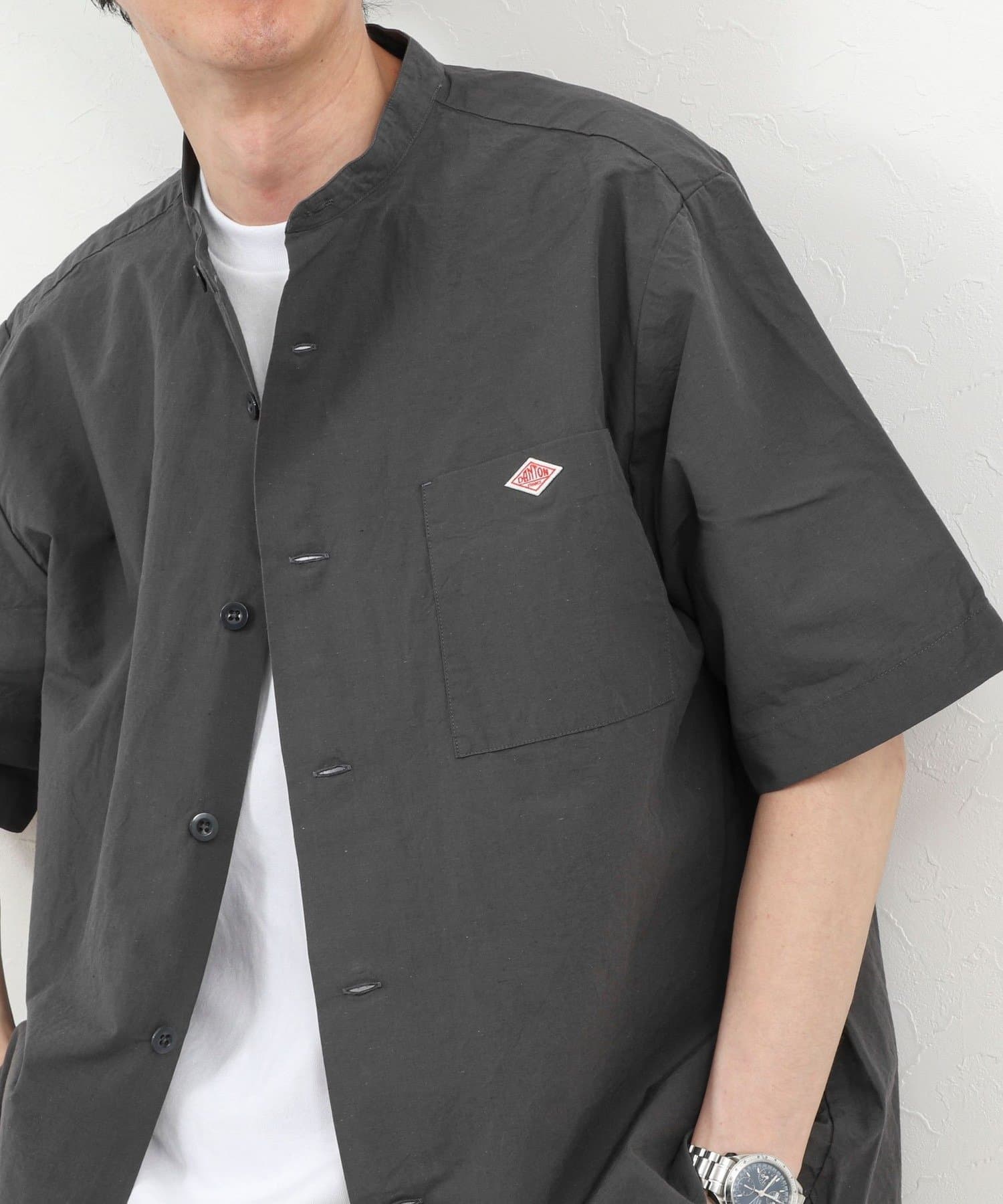 NOLLEY'S(ノーリーズ) 【DANTON/ダントン】BAND COLLAR SHIRT SS