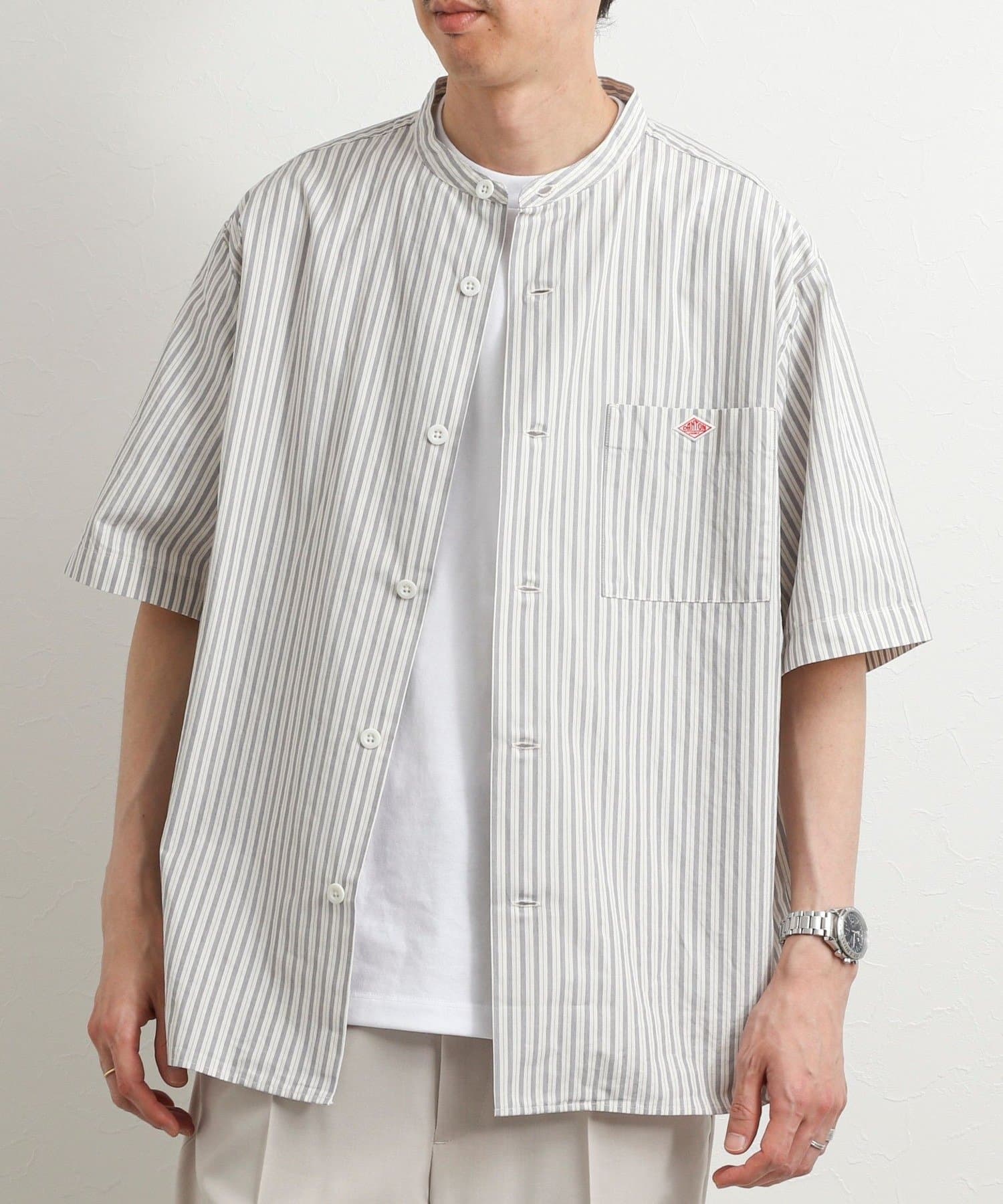 DANTON/ダントン】BAND COLLAR SHIRT SS 26SS（DT-JD3788 SCP 