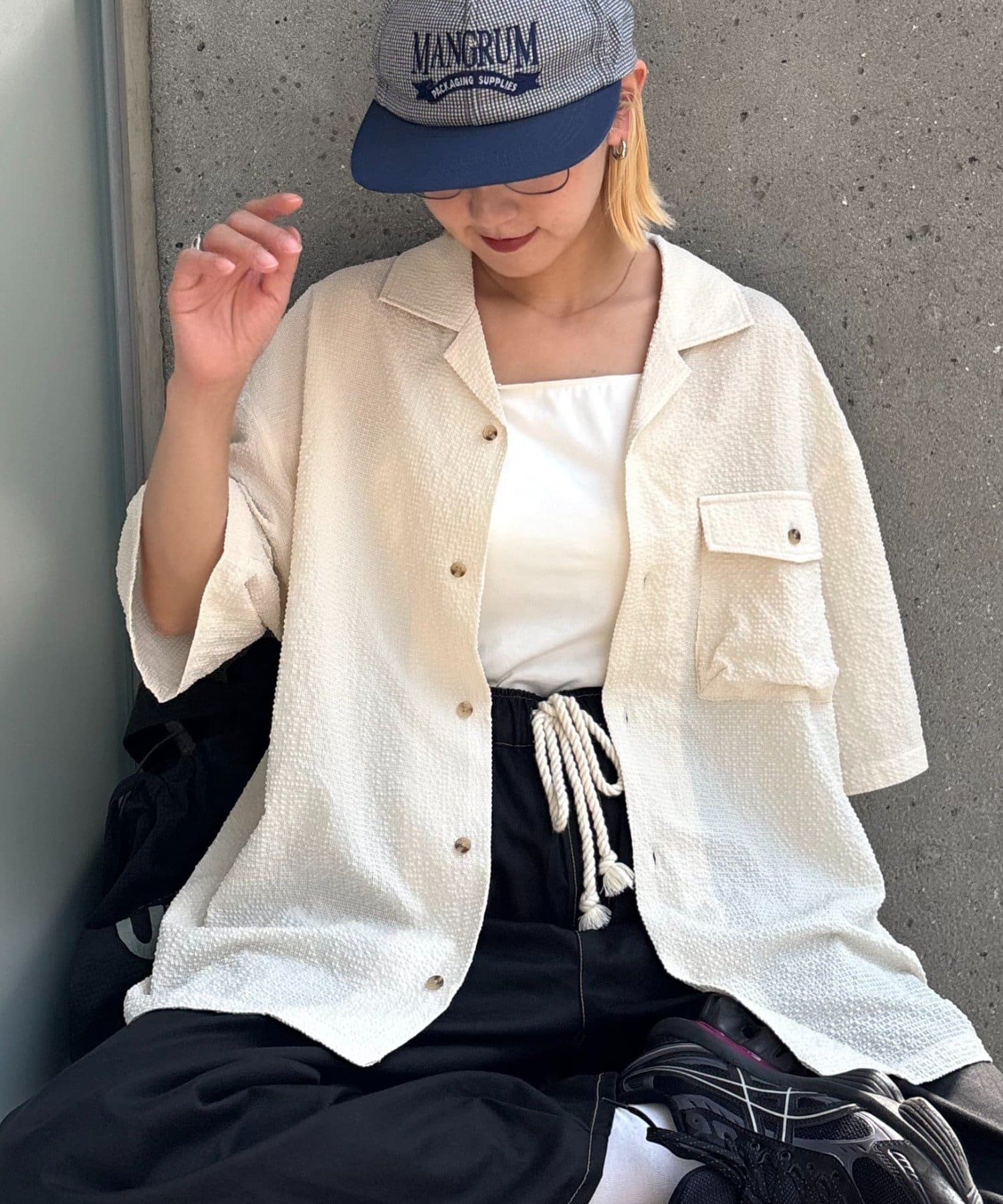 CIAOPANIC TYPY(チャオパニックティピー) 【ユニセックス】【通気性◎】ブリザーブルシアサッカーシャツ