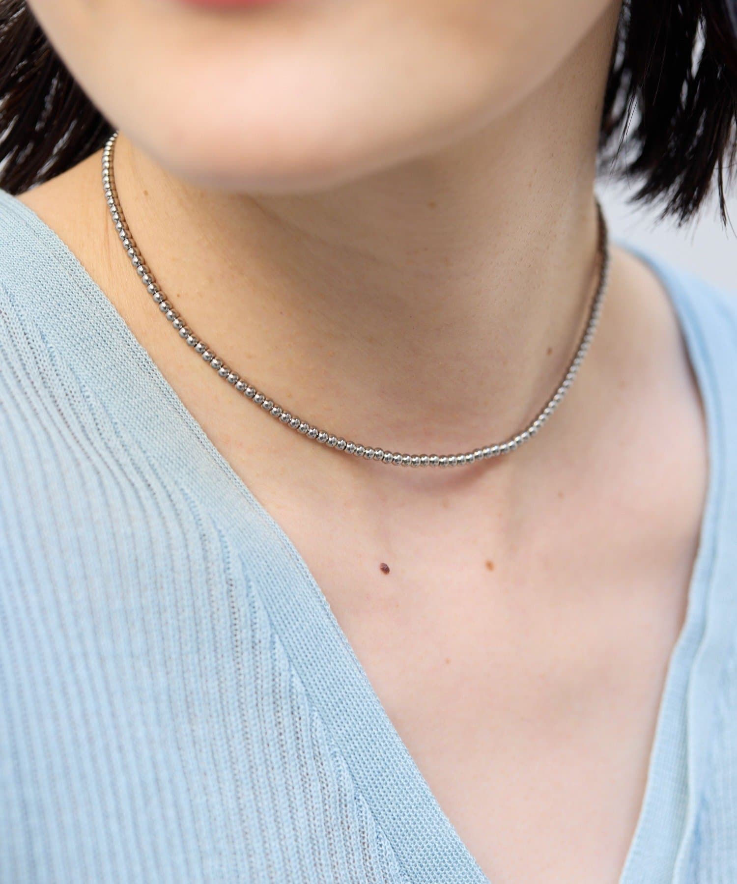 ear PAPILLONNER(イア パピヨネ) 《WEB＆一部店舗限定/金属アレルギー対応/ステンレス》シンプルビーズネックレス