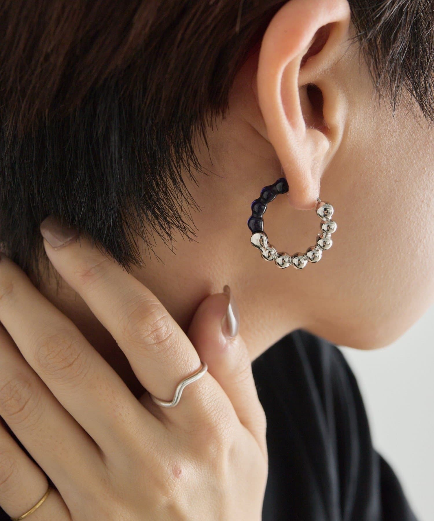 ear PAPILLONNER(イア パピヨネ) 《WEB限定》ハーフカラーピアス（スター＆リング）