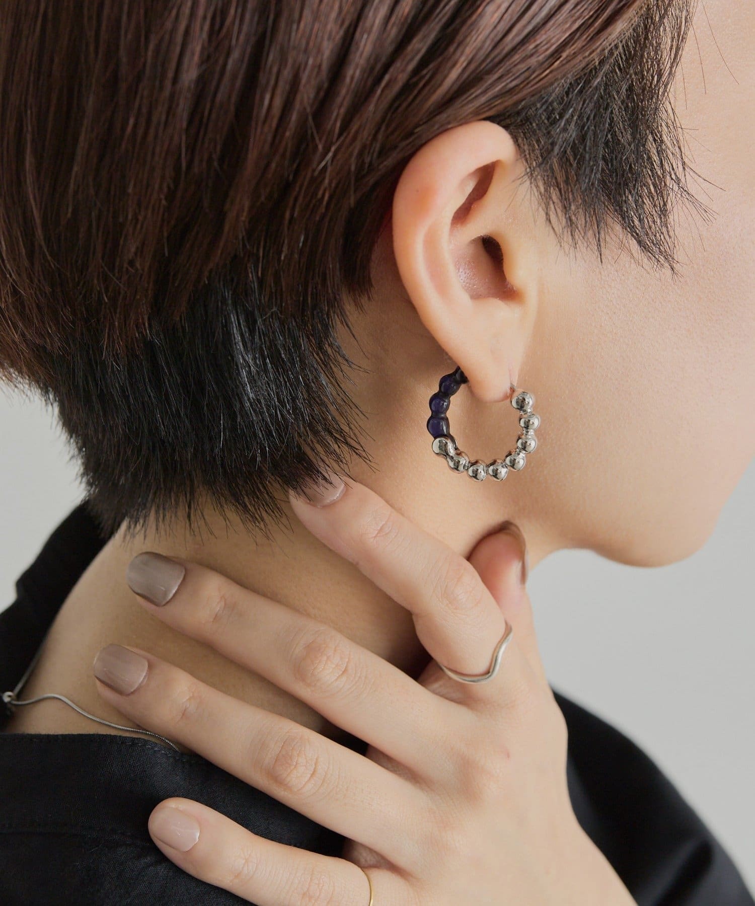 ear PAPILLONNER(イア パピヨネ) 《WEB限定》ハーフカラーピアス（スター＆リング）