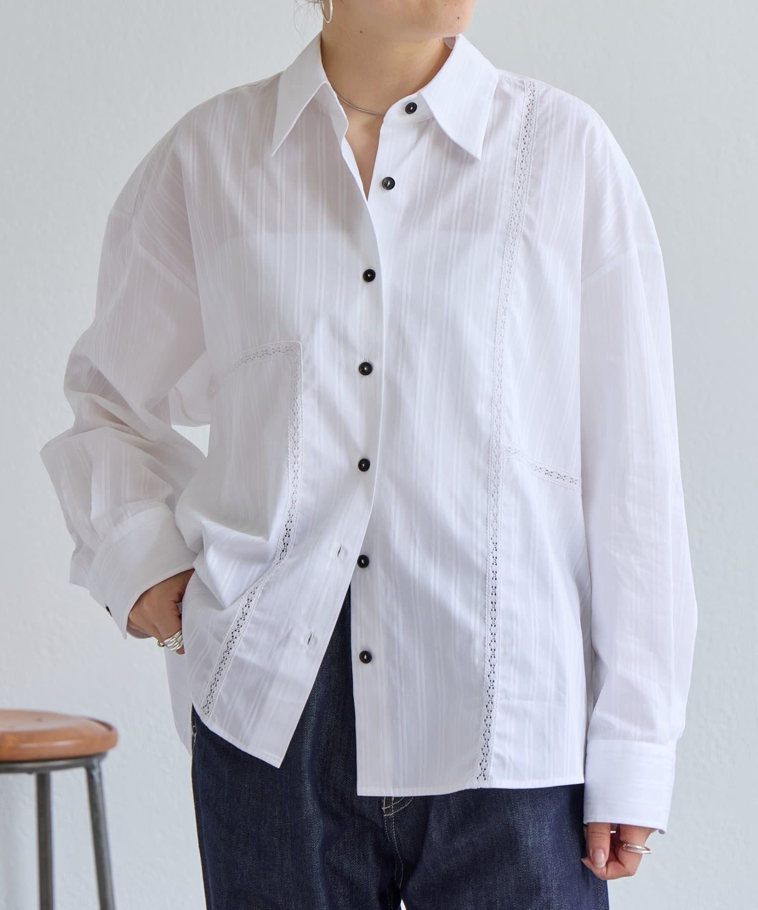 BEARDSLEY(ビアズリー) 《CORDERA》シャドーストライプシャツ