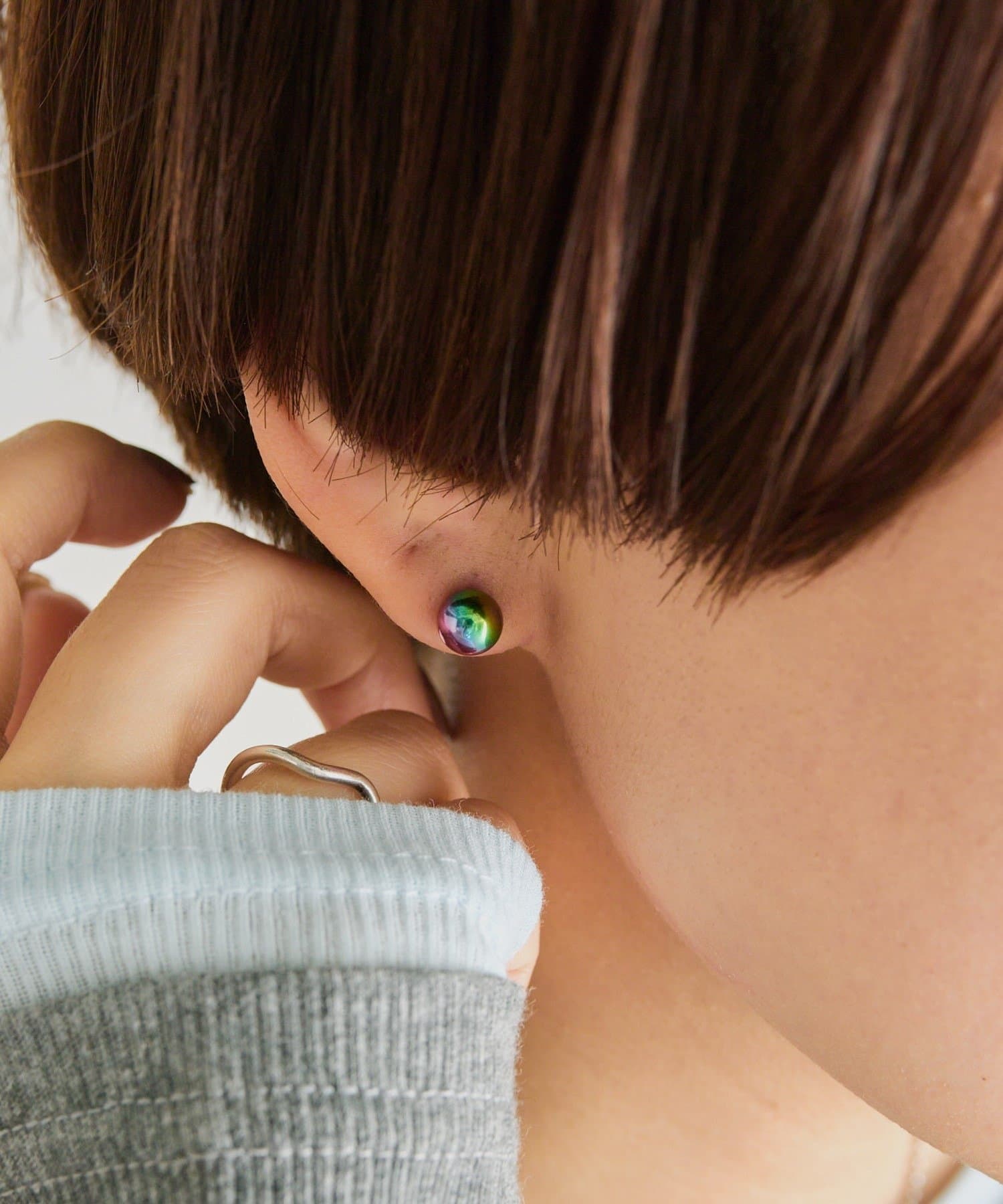 ear PAPILLONNER(イア パピヨネ) 《金属アレルギー対応/ステンレス》オーロラ7mm玉ピアス