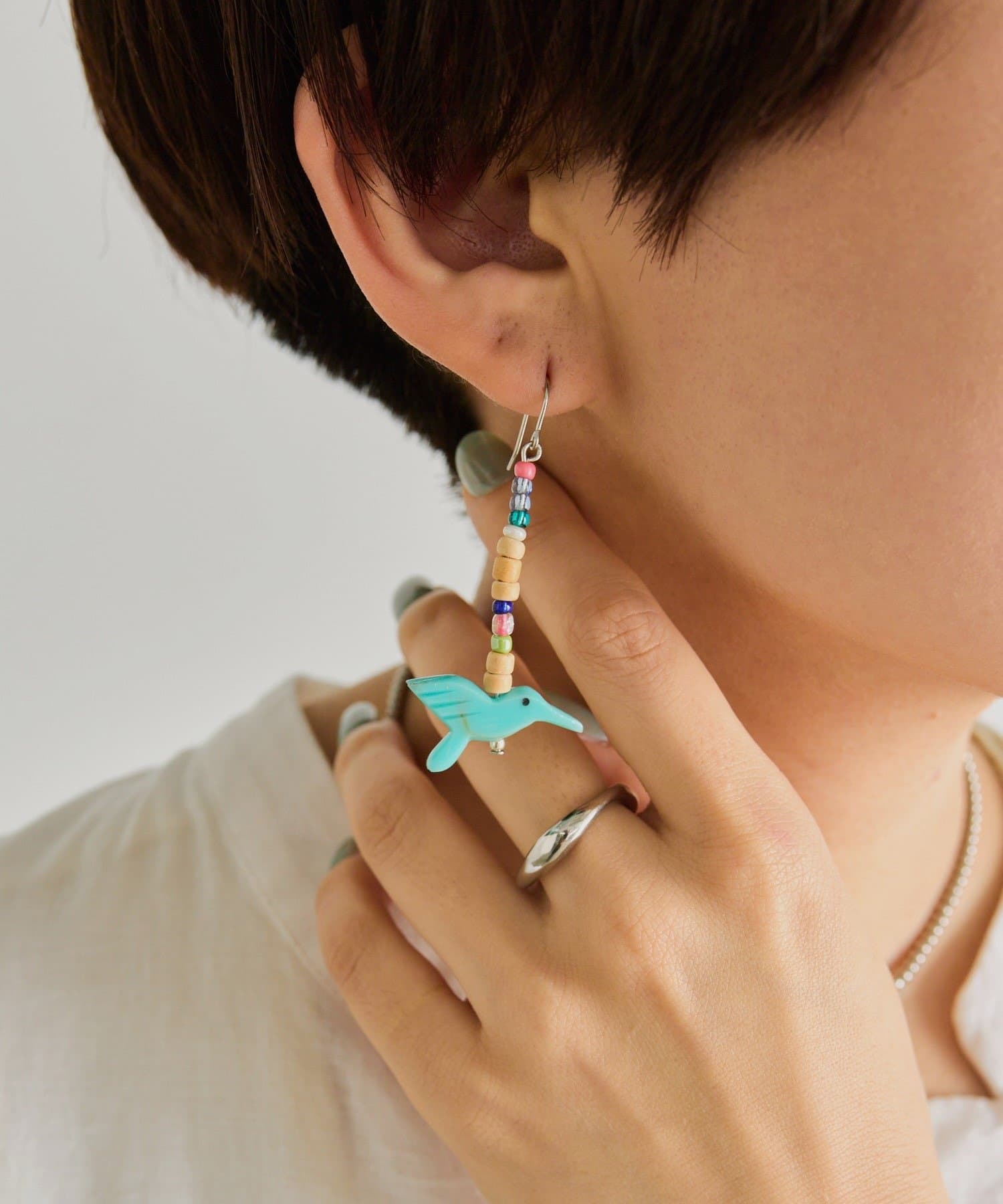 ear PAPILLONNER(イア パピヨネ) ターコイズハチドリピアス