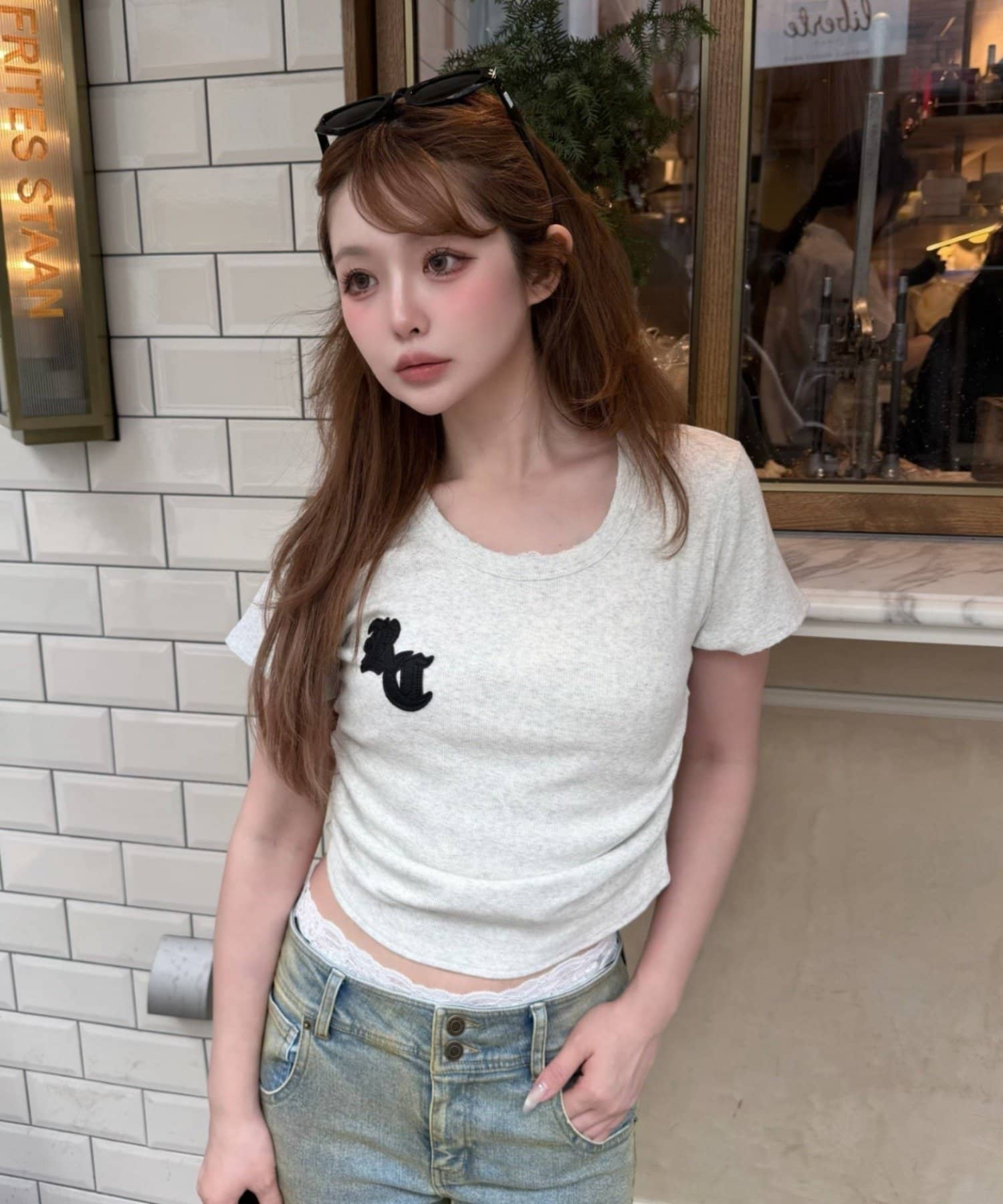 RAY CASSIN(レイカズン) ピグメントチビTシャツ