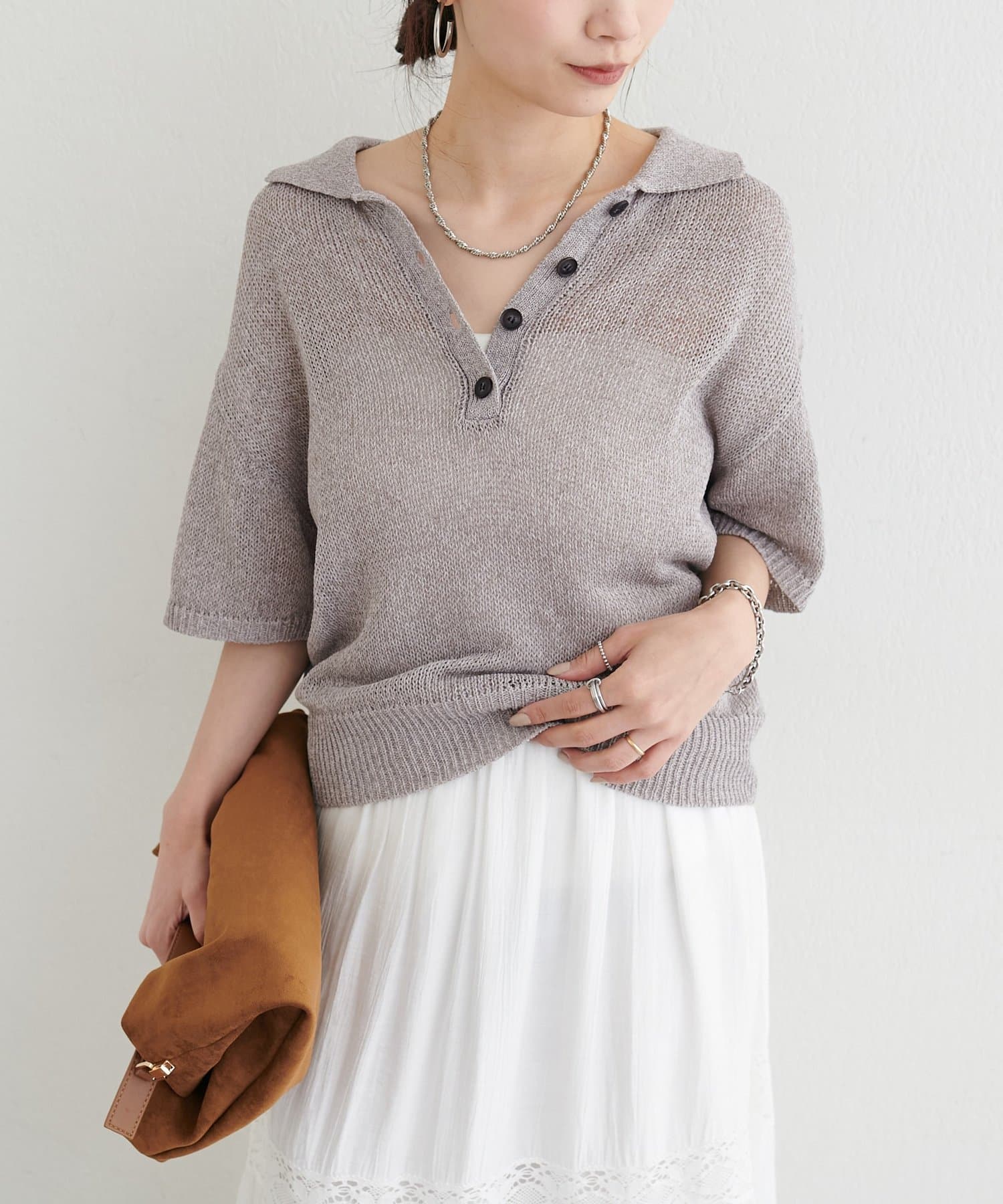 LARUTA(ラルータ) ドライタッチシアーポロ半袖プルオーバー