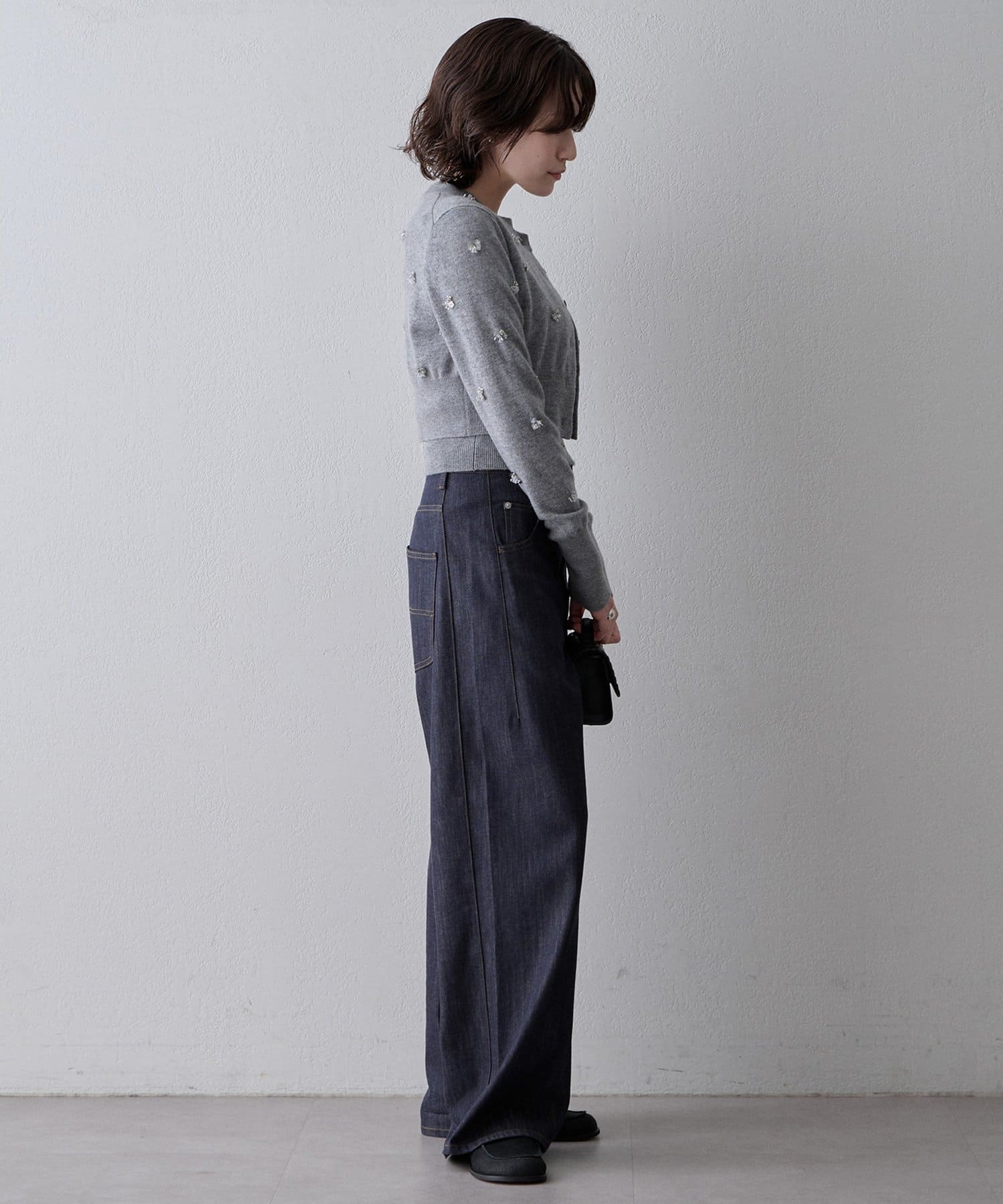 Whim Gazette(ウィム ガゼット) ビーズ刺繍ニットベスト