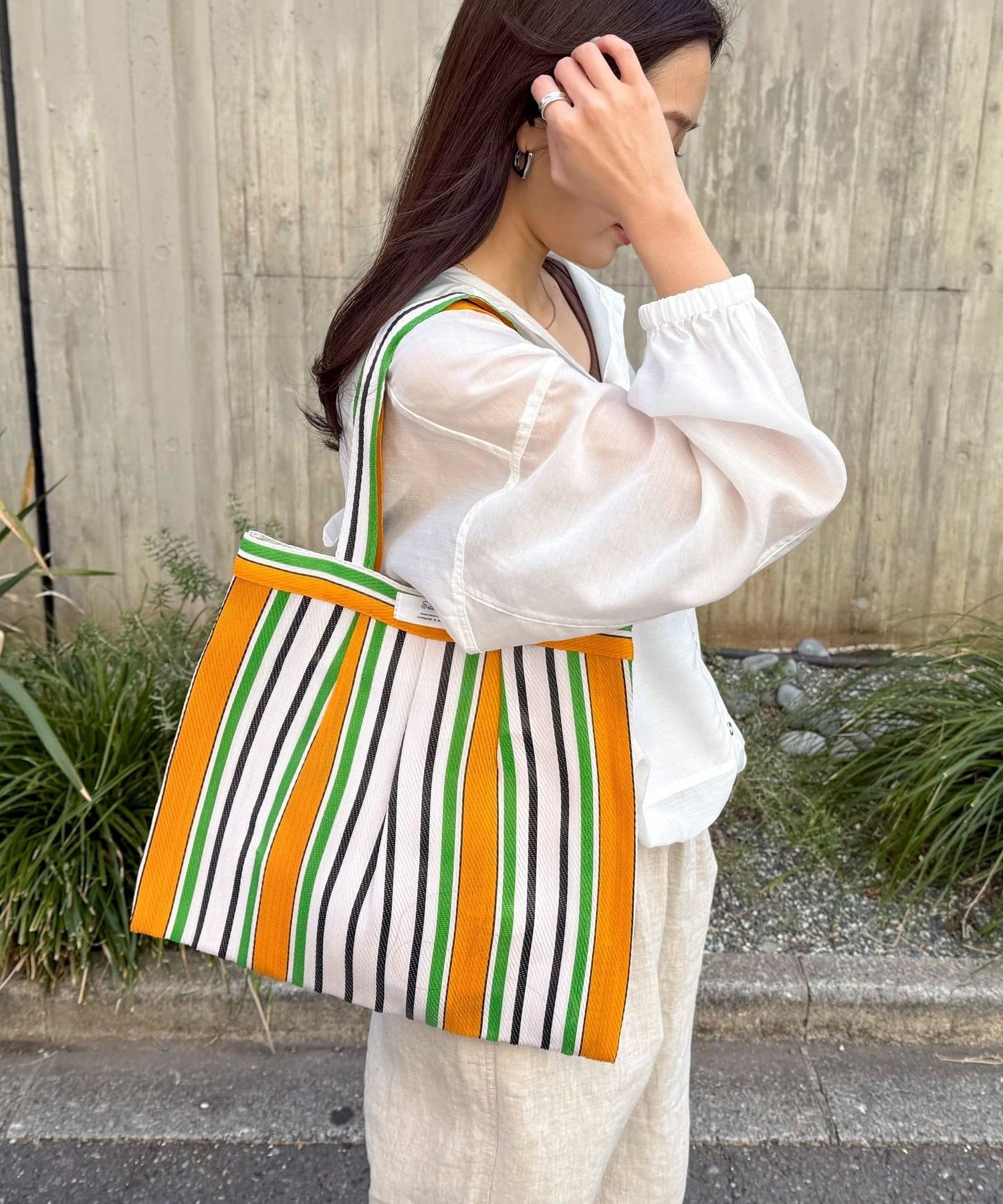 FREDY & GLOSTER(フレディ アンド グロスター) 柄チュールタックトートバッグ