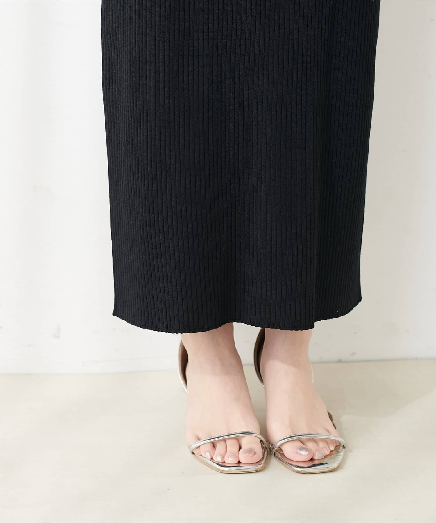 NICE CLAUP / OLIVE des OLIVE OUTLET(ナイスクラップ  / オリーブ デ オリーブ アウトレット) 【natural couture】UVカット付きリブニットタイトスカート