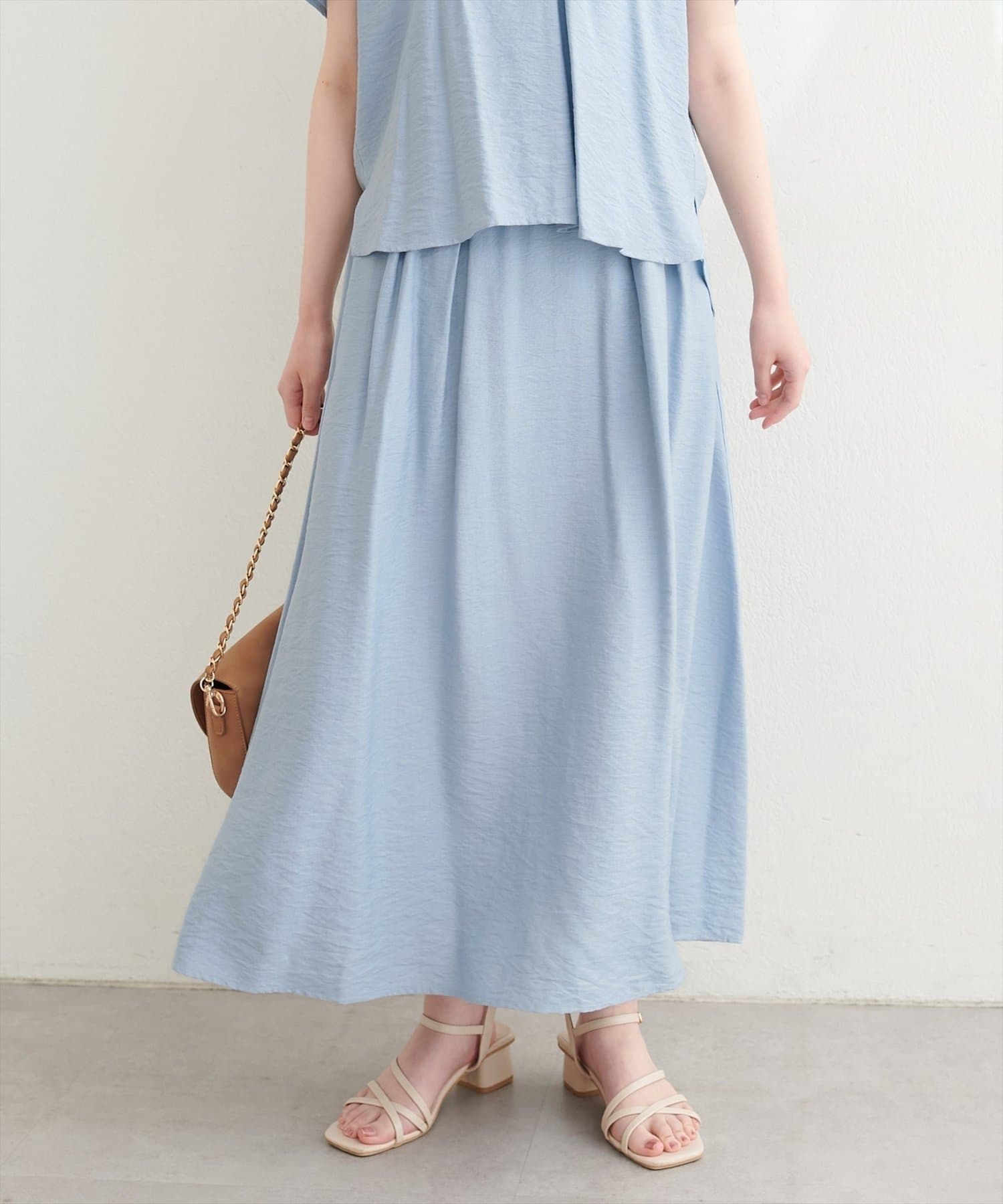 NICE CLAUP / OLIVE des OLIVE OUTLET(ナイスクラップ  / オリーブ デ オリーブ アウトレット) 【natural couture】長さ変えられる涼しげスカート