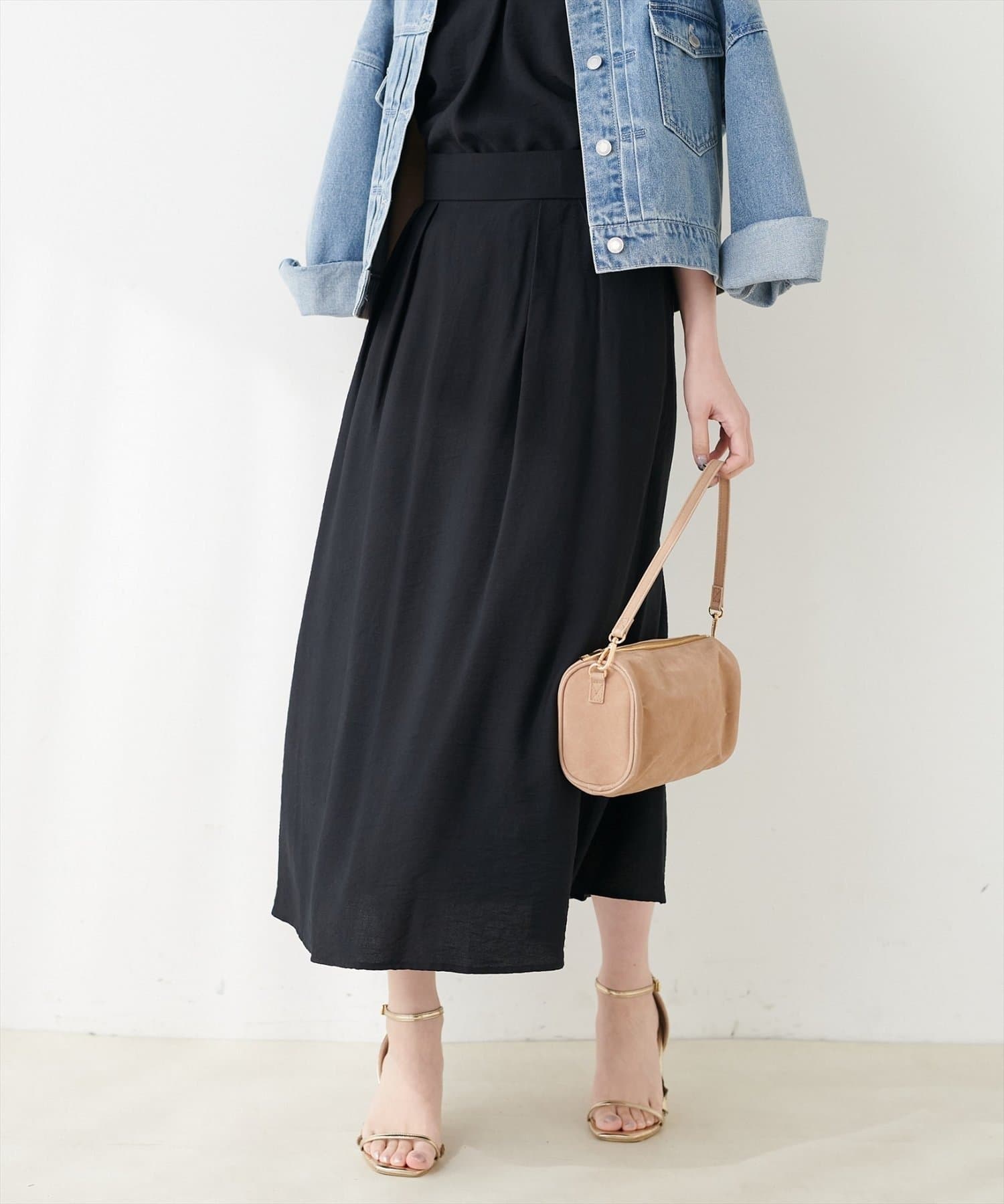 NICE CLAUP / OLIVE des OLIVE OUTLET(ナイスクラップ  / オリーブ デ オリーブ アウトレット) 【natural couture】長さ変えられる涼しげスカート