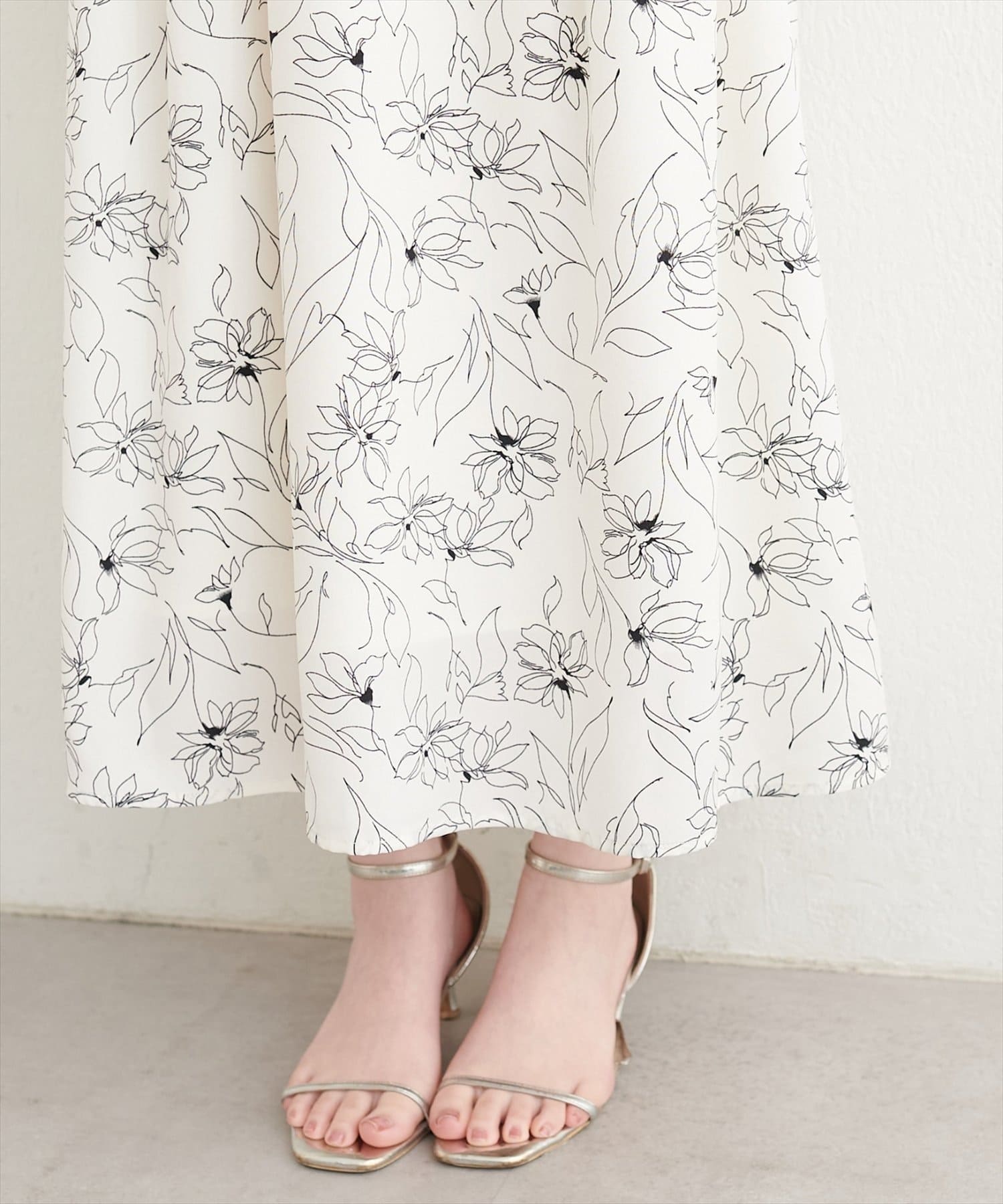 NICE CLAUP / OLIVE des OLIVE OUTLET(ナイスクラップ  / オリーブ デ オリーブ アウトレット) 【natural couture】長さ変えられる涼しげスカート