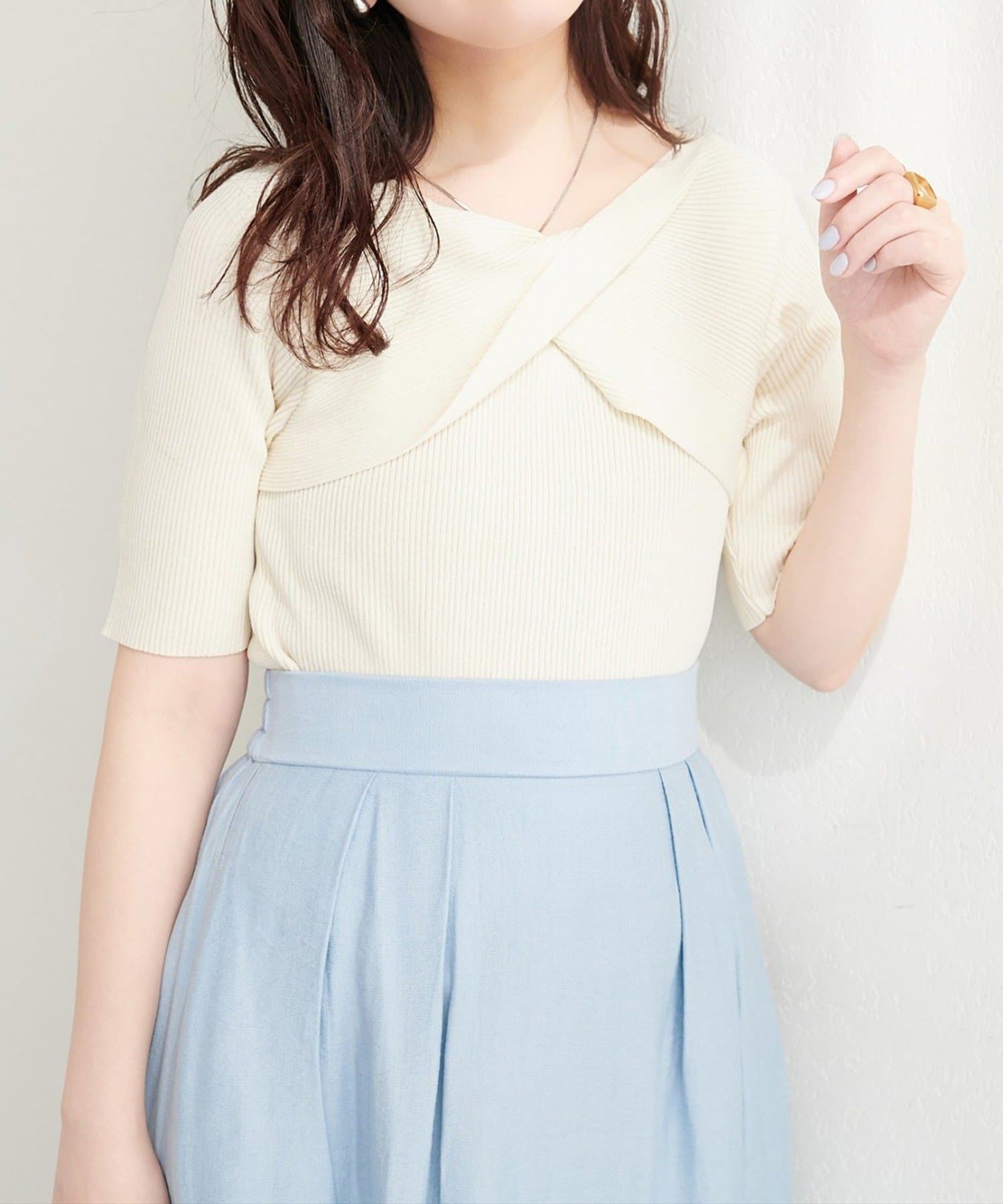 NICE CLAUP / OLIVE des OLIVE OUTLET(ナイスクラップ  / オリーブ デ オリーブ アウトレット) 【natural couture】ねじりデザインニット