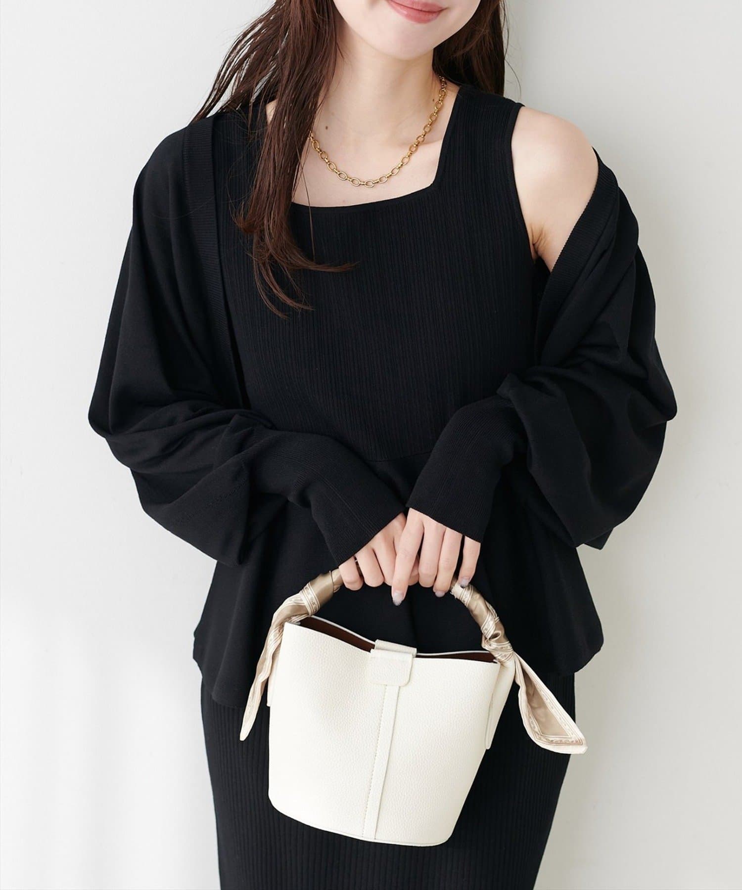 natural couture】UVカット付きボレロ×ペプラムニットSET | NICE CLAUP