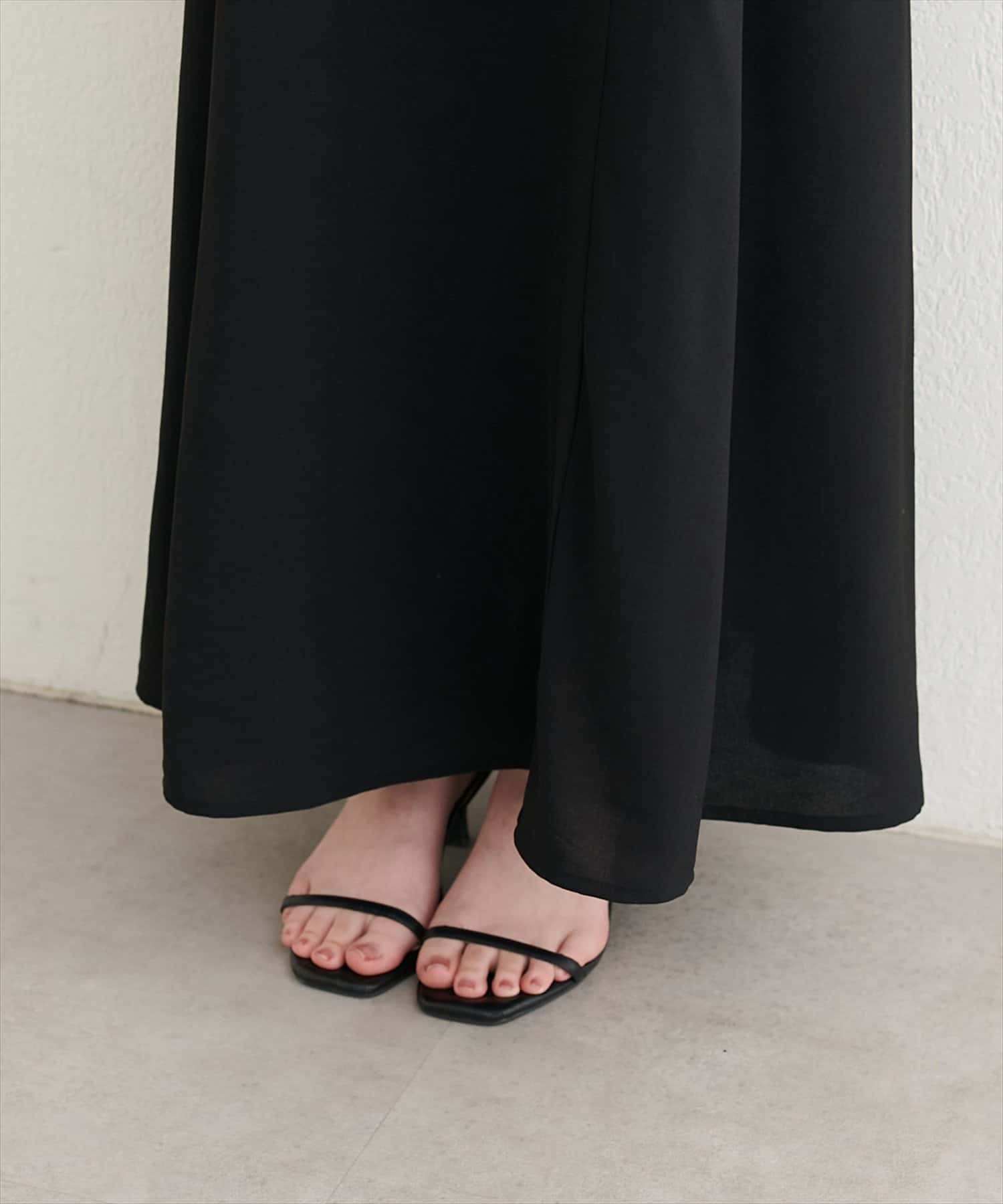 NICE CLAUP / OLIVE des OLIVE OUTLET(ナイスクラップ  / オリーブ デ オリーブ アウトレット) 【natural couture】アシメカラーオフショル風ワンピース