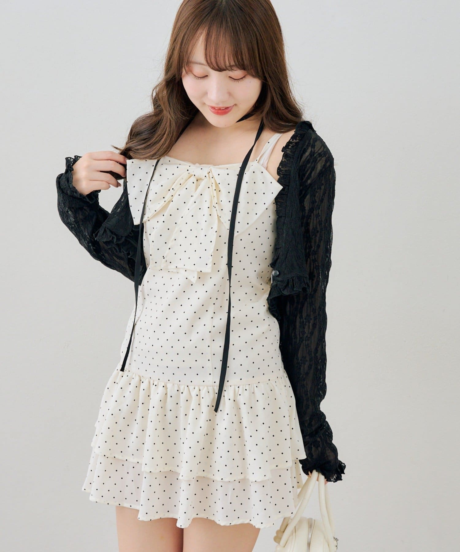 NICE CLAUP / OLIVE des OLIVE OUTLET(ナイスクラップ  / オリーブ デ オリーブ アウトレット) 【continuer 】ボレロ＆キャミリボンジャンスカ