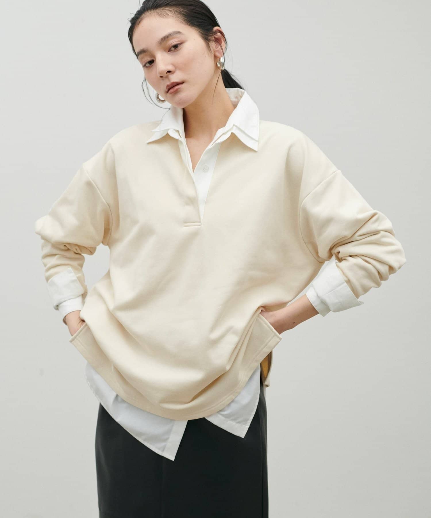 NICE CLAUP / OLIVE des OLIVE OUTLET(ナイスクラップ  / オリーブ デ オリーブ アウトレット) 【LARUTA】ポロスウェットプルオーバー