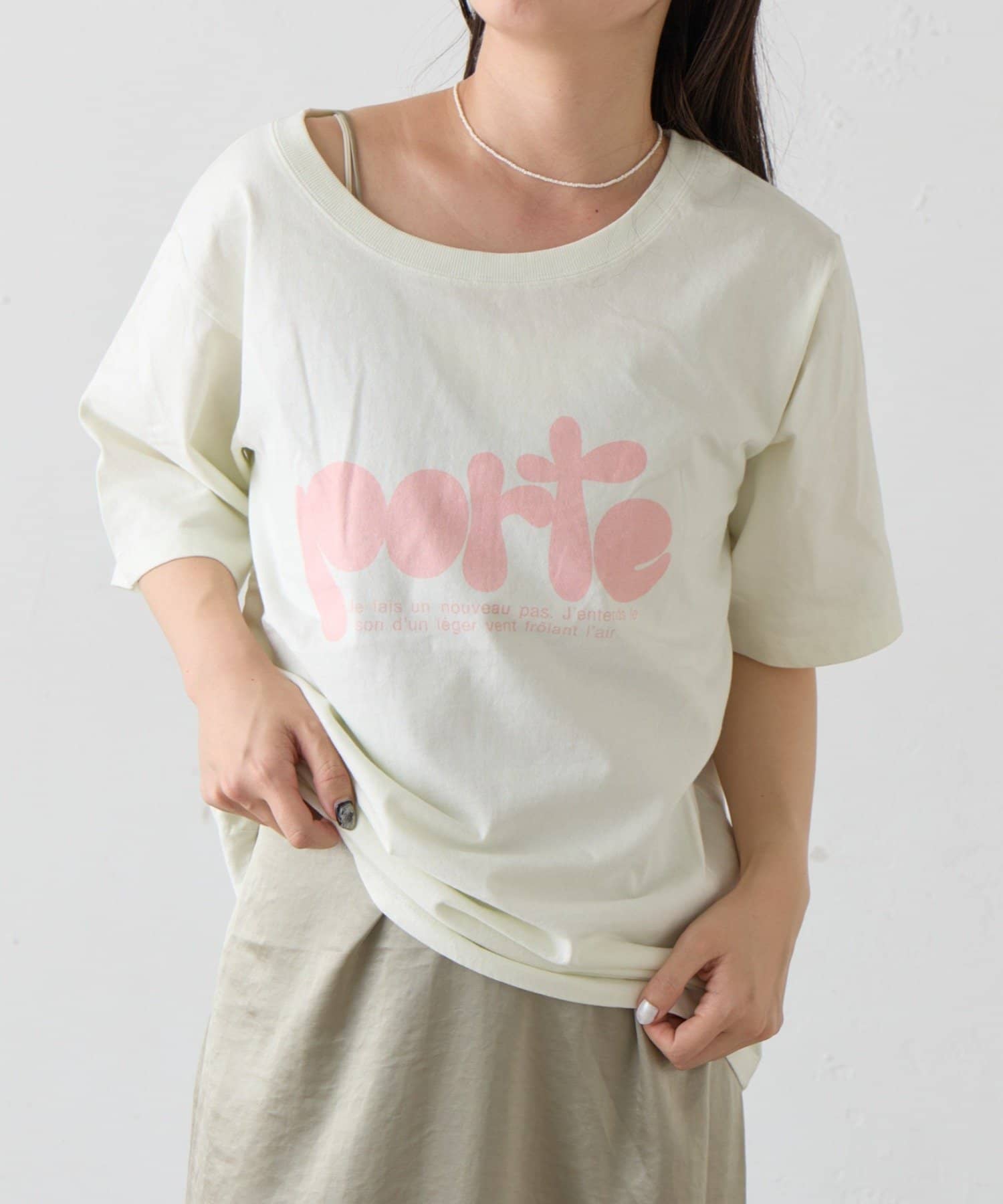 Kastane(カスタネ) B ルーズピグメントロゴTEE