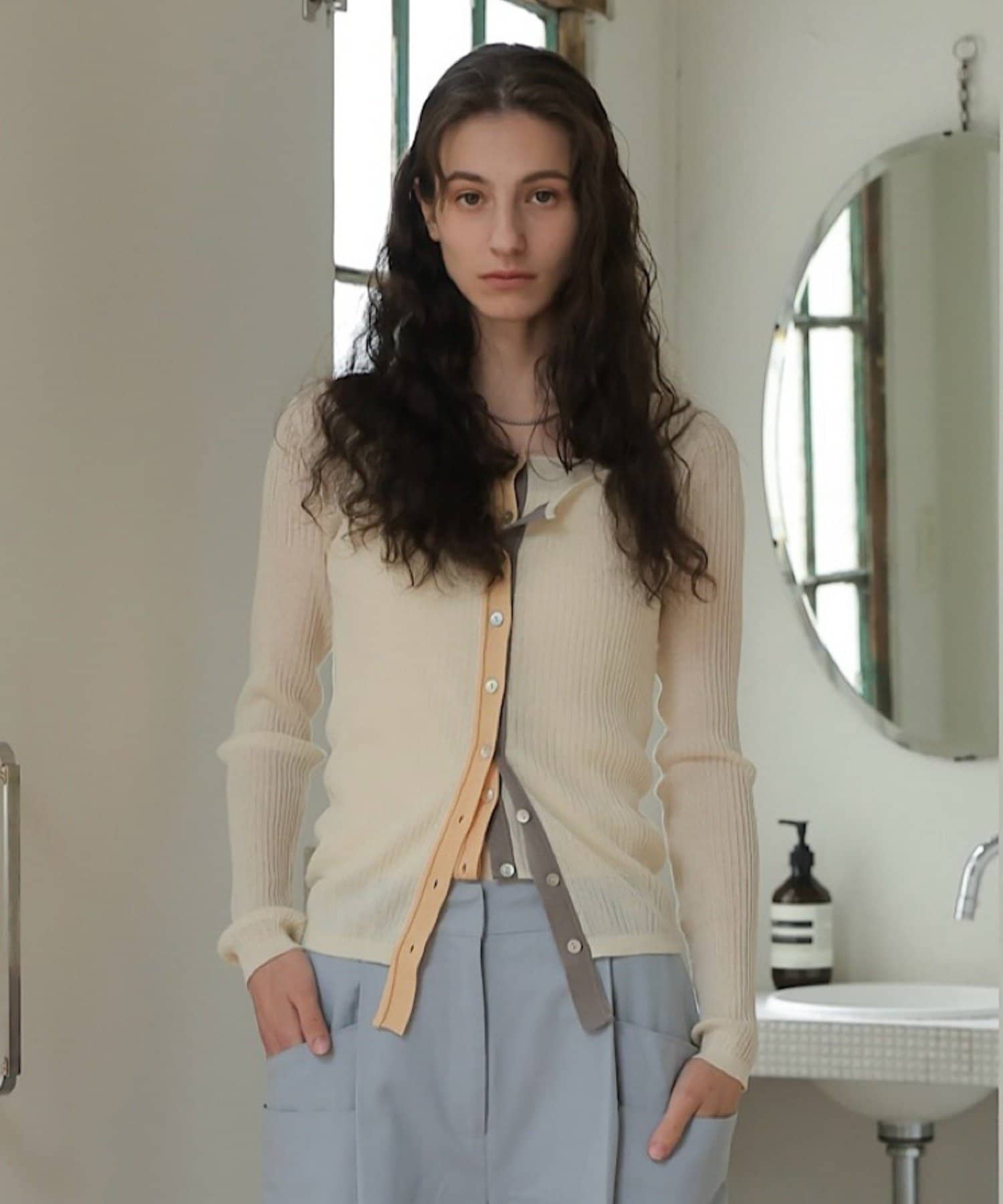 Kastane(カスタネ) 【CINAMOD】 RIB KNIT CARDIGAN