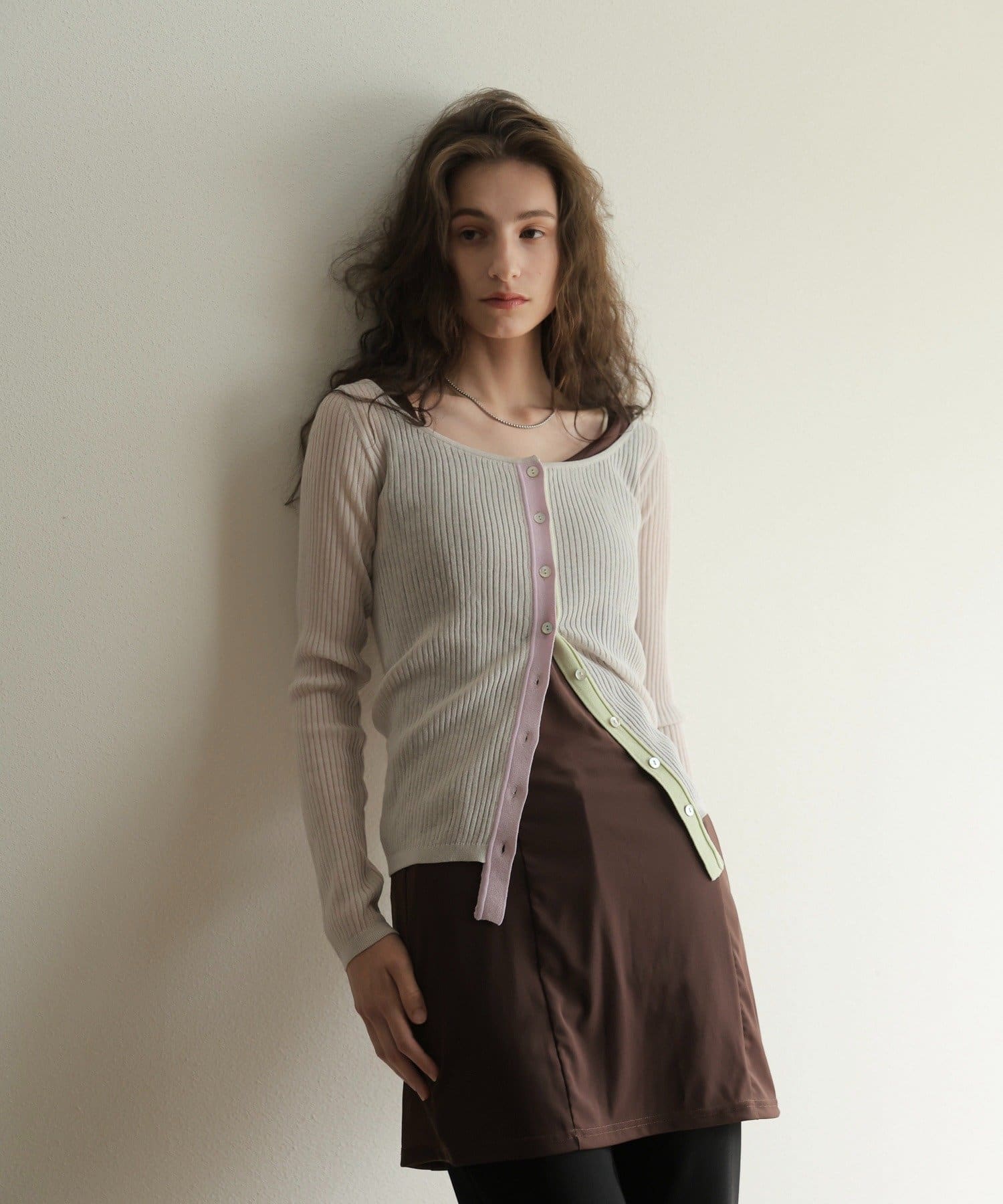 Kastane(カスタネ) 【CINAMOD】 RIB KNIT CARDIGAN