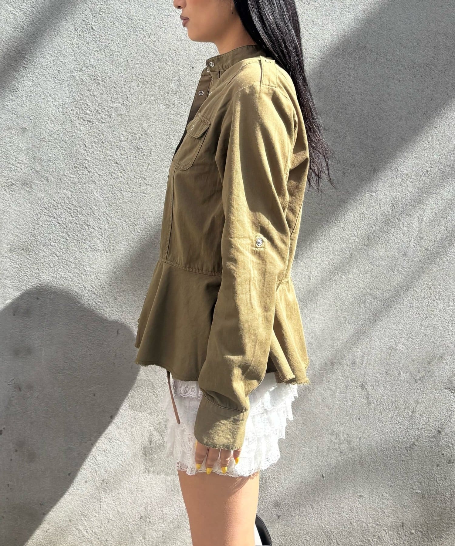 OUTLET(アウトレット) 【WHO'S WHO gallery】ミリタリーペプラムブラウス