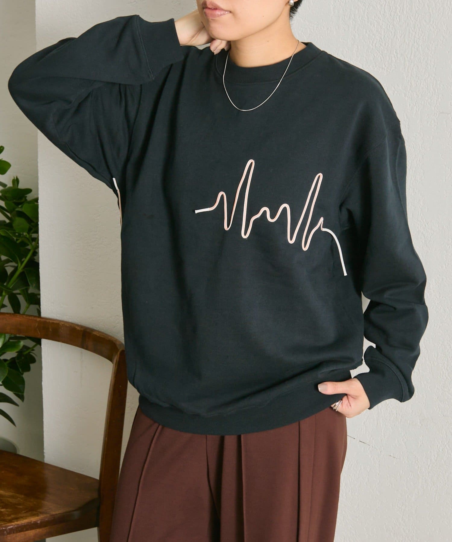 ear PAPILLONNER クルーネックスウェット ear PAPILLONNER】コードスウェット【SUM1 STYLE】 | OUTLET