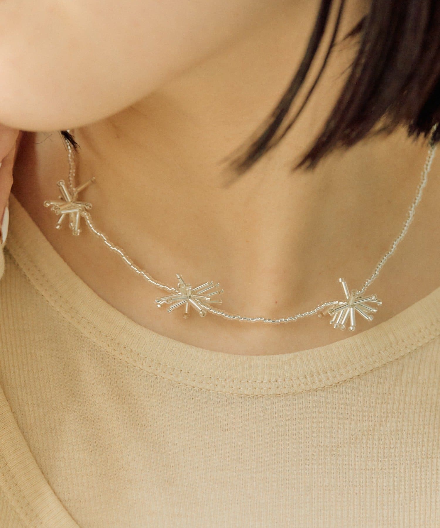 OUTLET(アウトレット) 【ear PAPILLONNER】花火ビーズネックレス