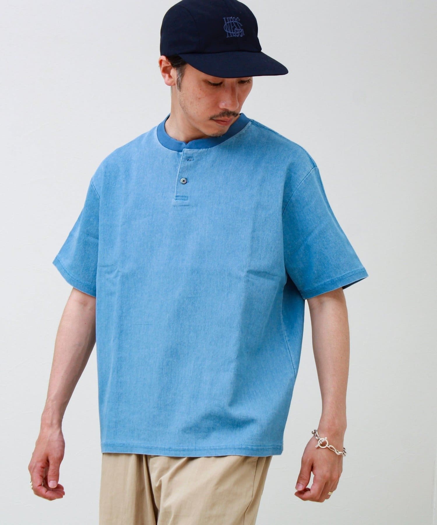 FREDY & GLOSTER(フレディ アンド グロスター) 【セットアップ対応】メッシュデニムヘンリーTEE