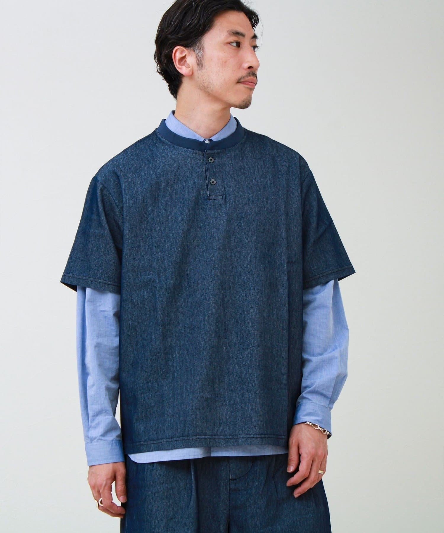 FREDY & GLOSTER(フレディ アンド グロスター) 【セットアップ対応】メッシュデニムヘンリーTEE