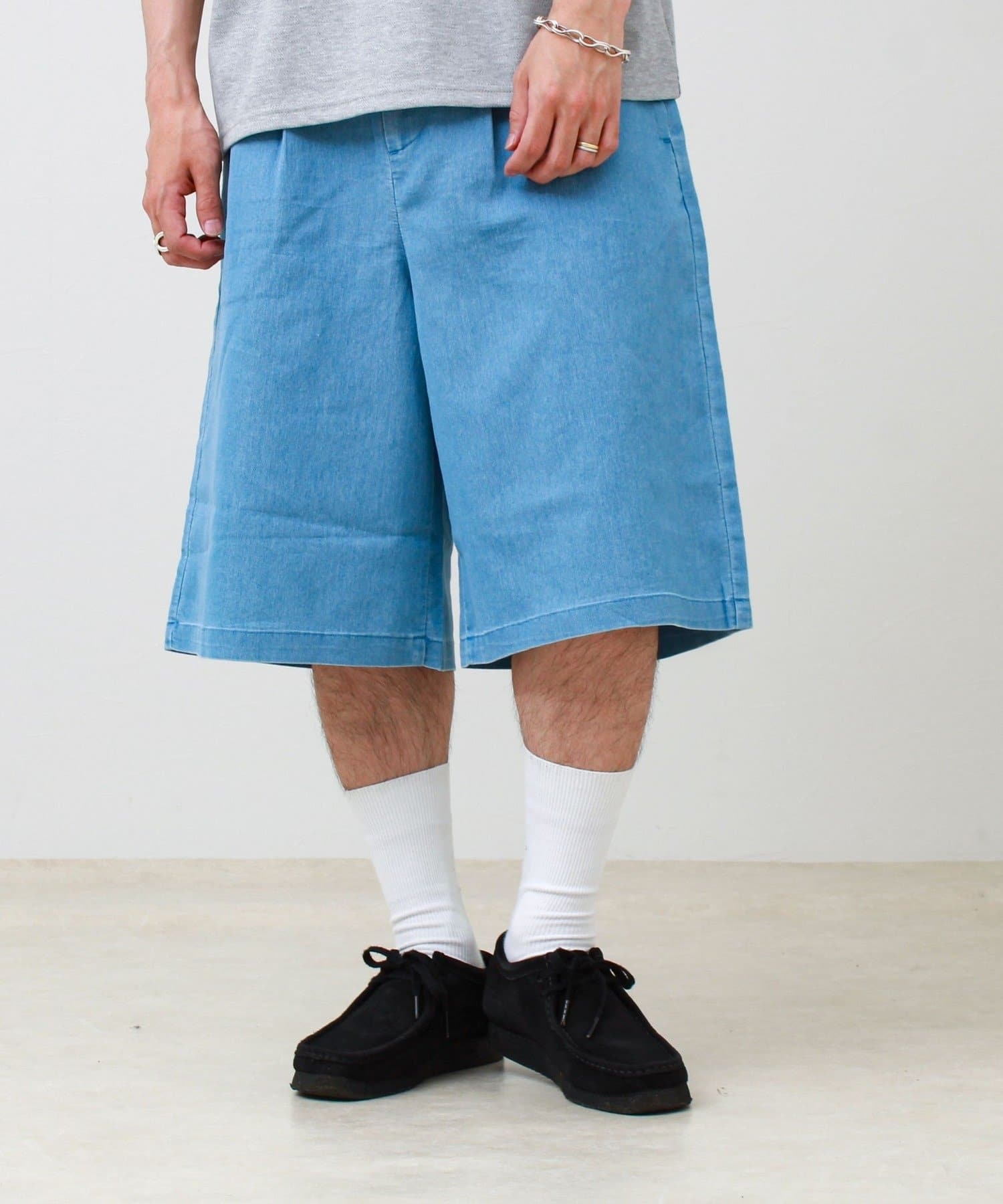 FREDY & GLOSTER(フレディ アンド グロスター) 【セットアップ対応】メッシュデニムバギーショーツ