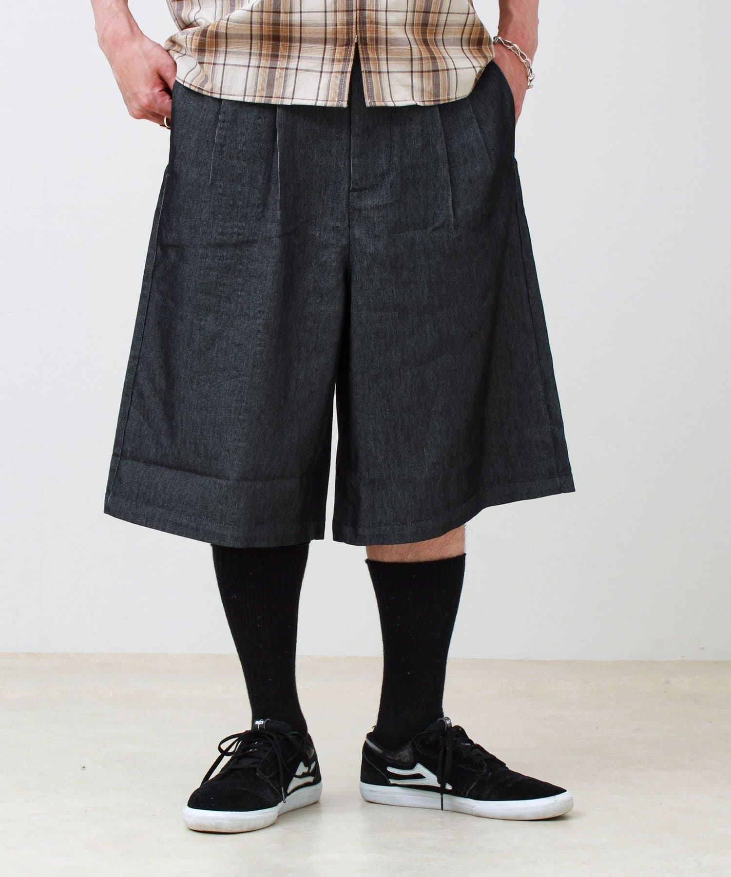 FREDY & GLOSTER(フレディ アンド グロスター) 【セットアップ対応】メッシュデニムバギーショーツ