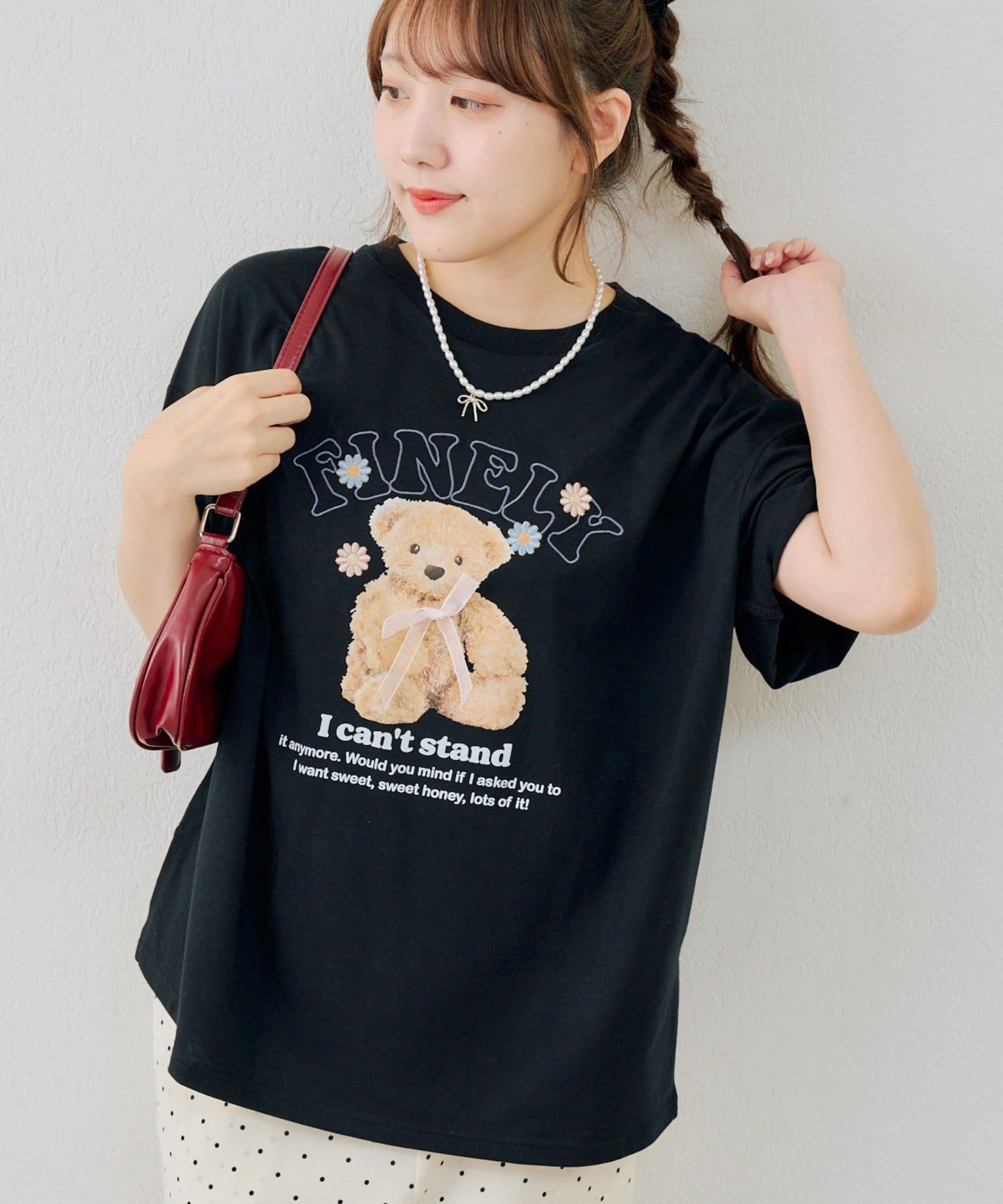 NICE CLAUP / OLIVE des OLIVE OUTLET(ナイスクラップ  / オリーブ デ オリーブ アウトレット) 【continuer】くまちゃんとお花ロゴＴ