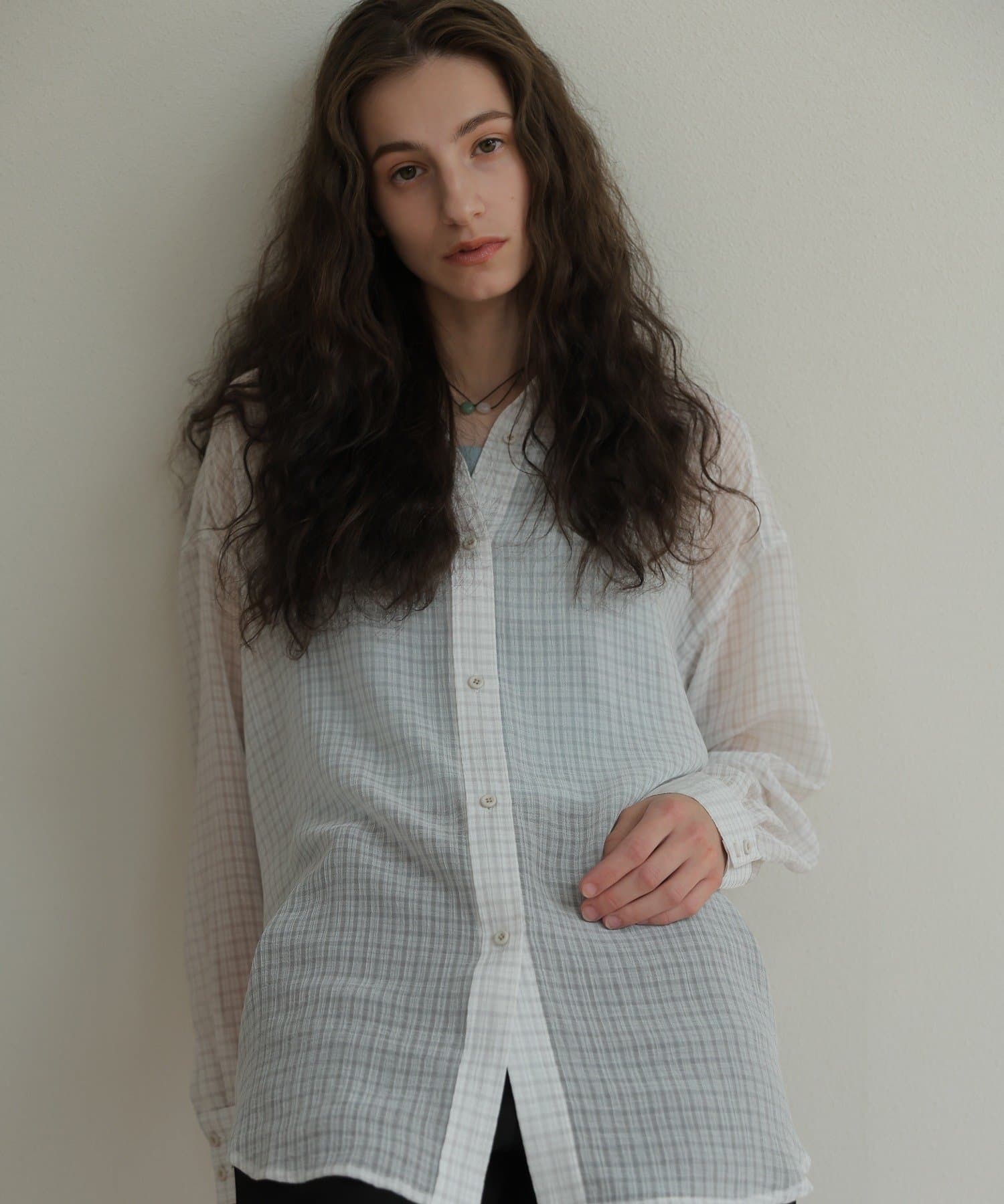 Kastane(カスタネ) 【CINAMOD】 CHECK SHEER SHIRT