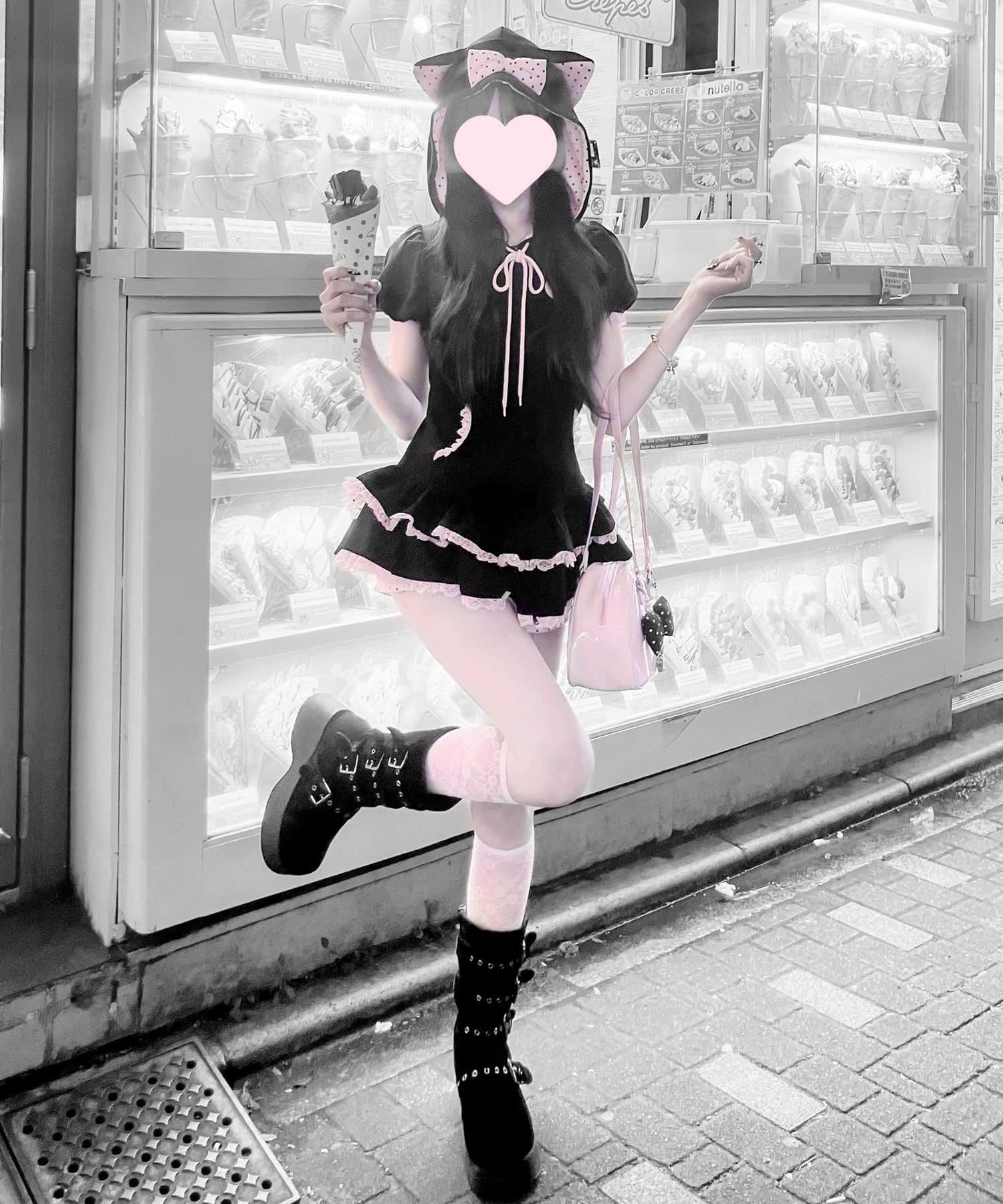 OLIVE des OLIVE(オリーブ デ オリーブ) 【インフルエンサー企画】miko cat hoodie onepiece