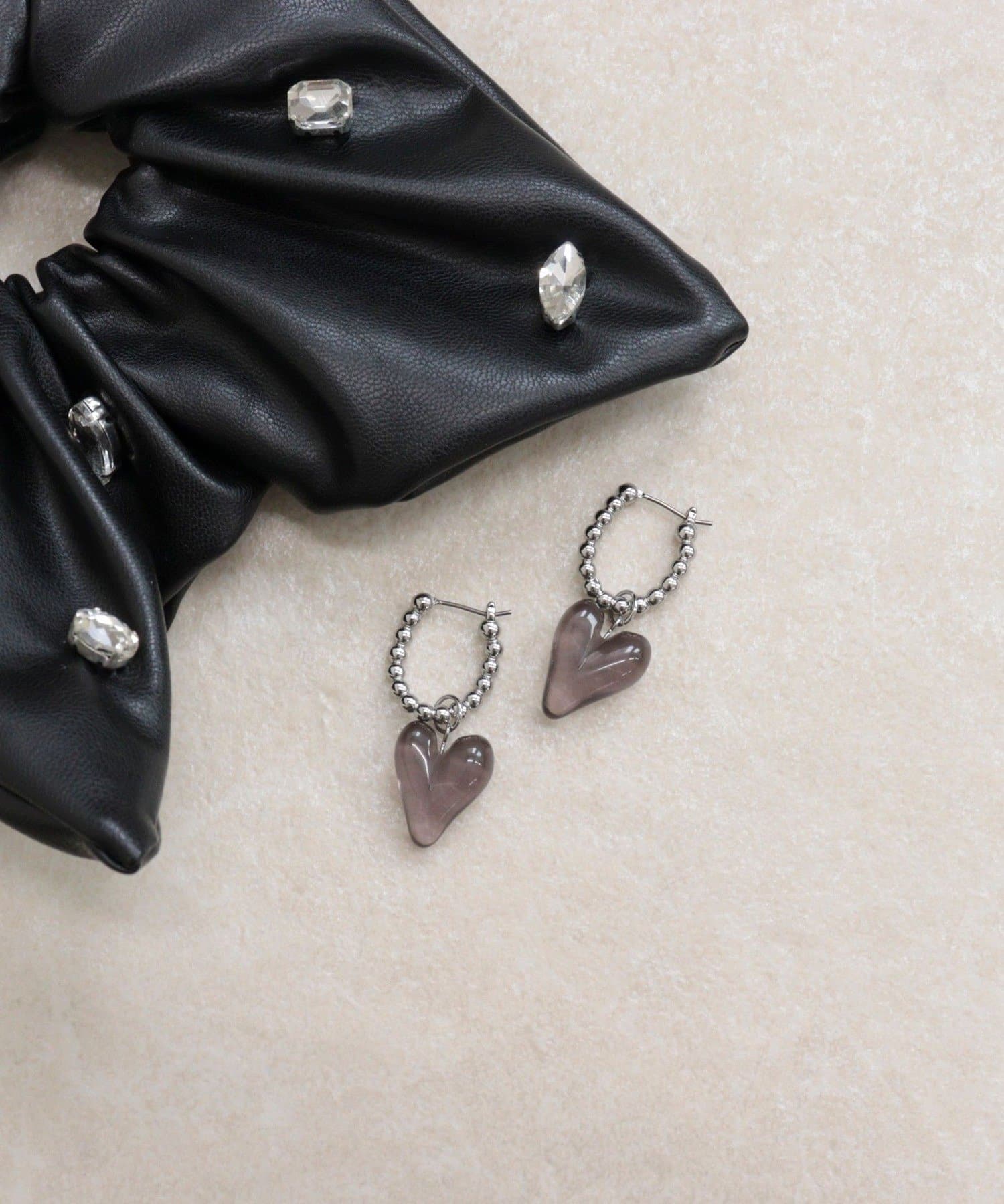 FREDY & GLOSTER(フレディ アンド グロスター) ボールフープ×クリアハートピアス