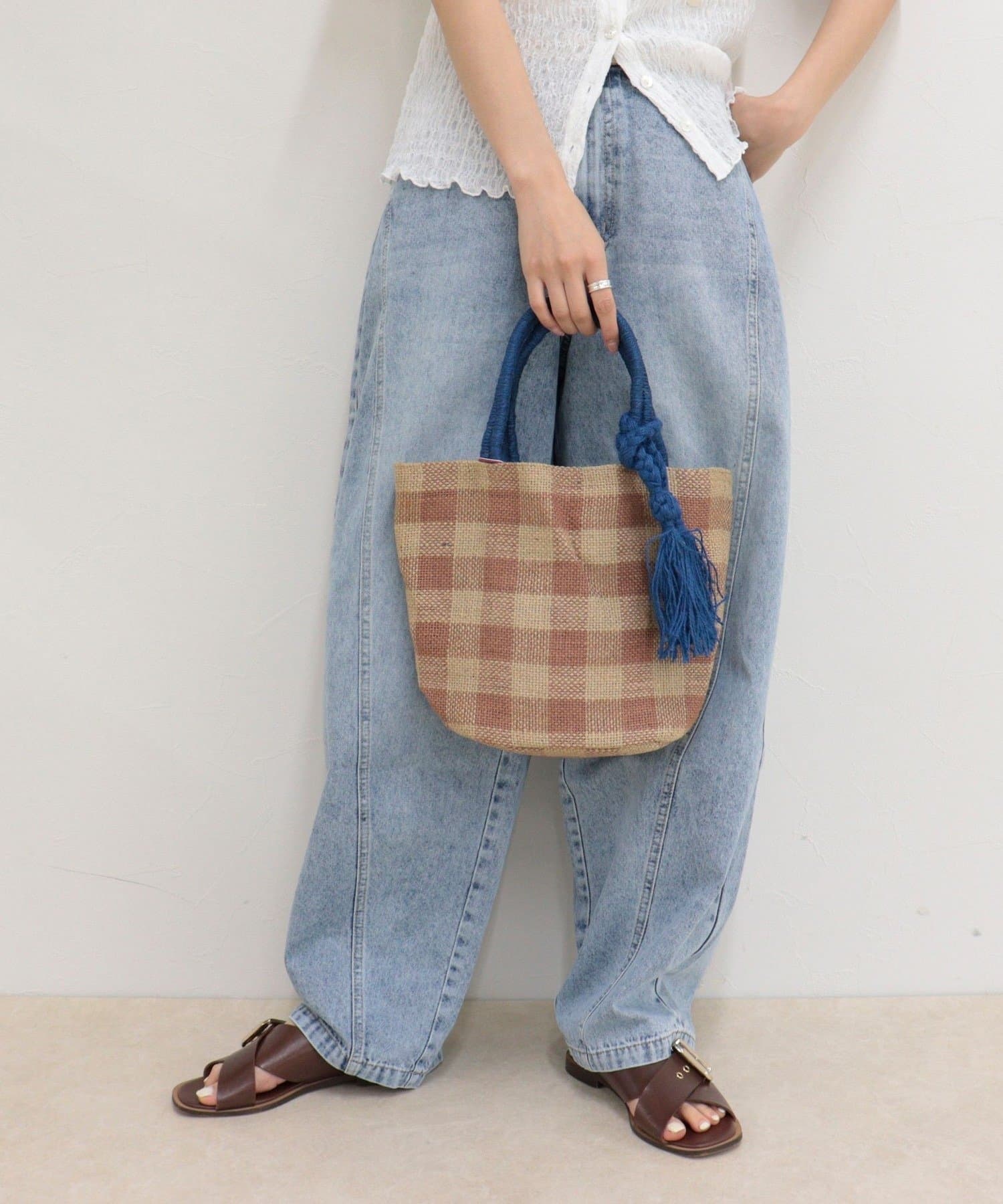 FREDY & GLOSTER(フレディ アンド グロスター) ロープハンドルジャガードトートバッグ