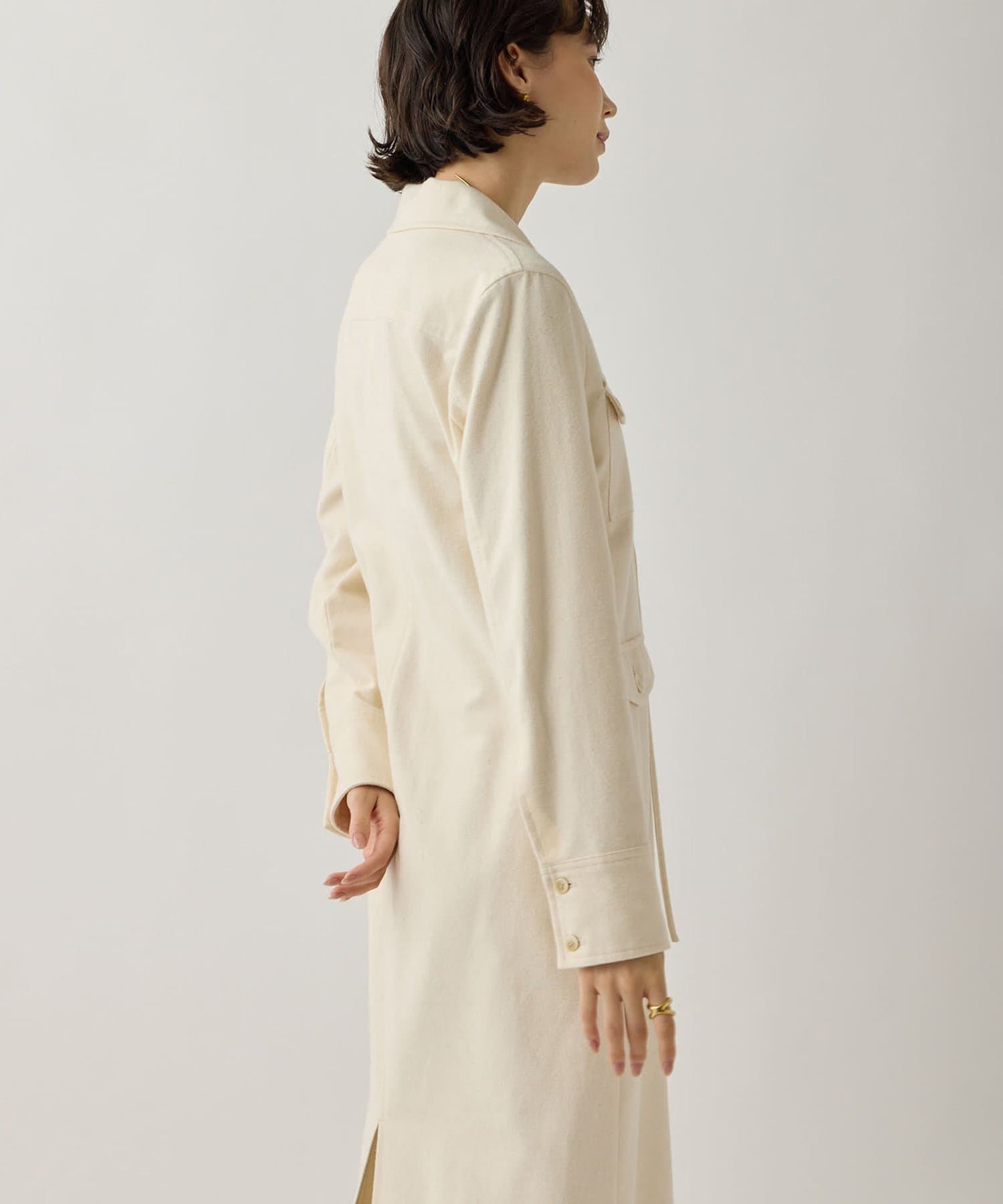 Whim Gazette(ウィム ガゼット) レースアップフランネルワンピース