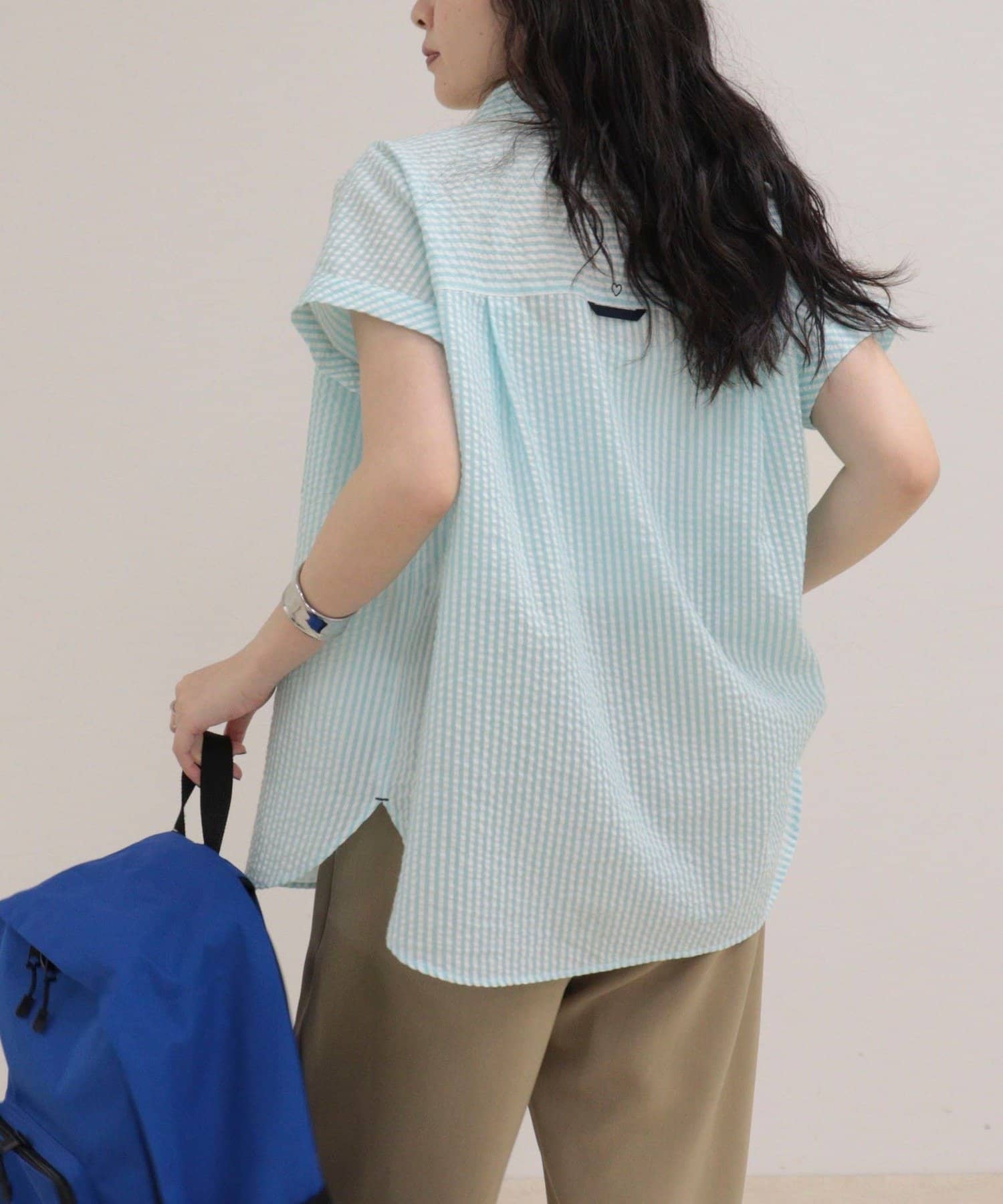 FREDY & GLOSTER(フレディ アンド グロスター) FR刺しゅうフレンチストライプシャツ
