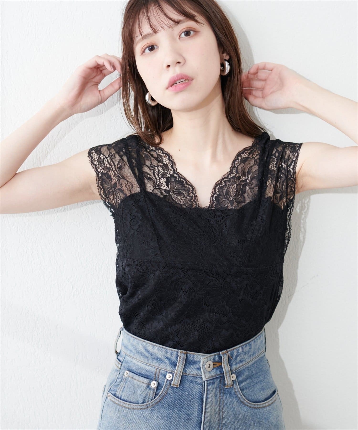 natural couture(ナチュラルクチュール) 前後２WAY総レースインナー