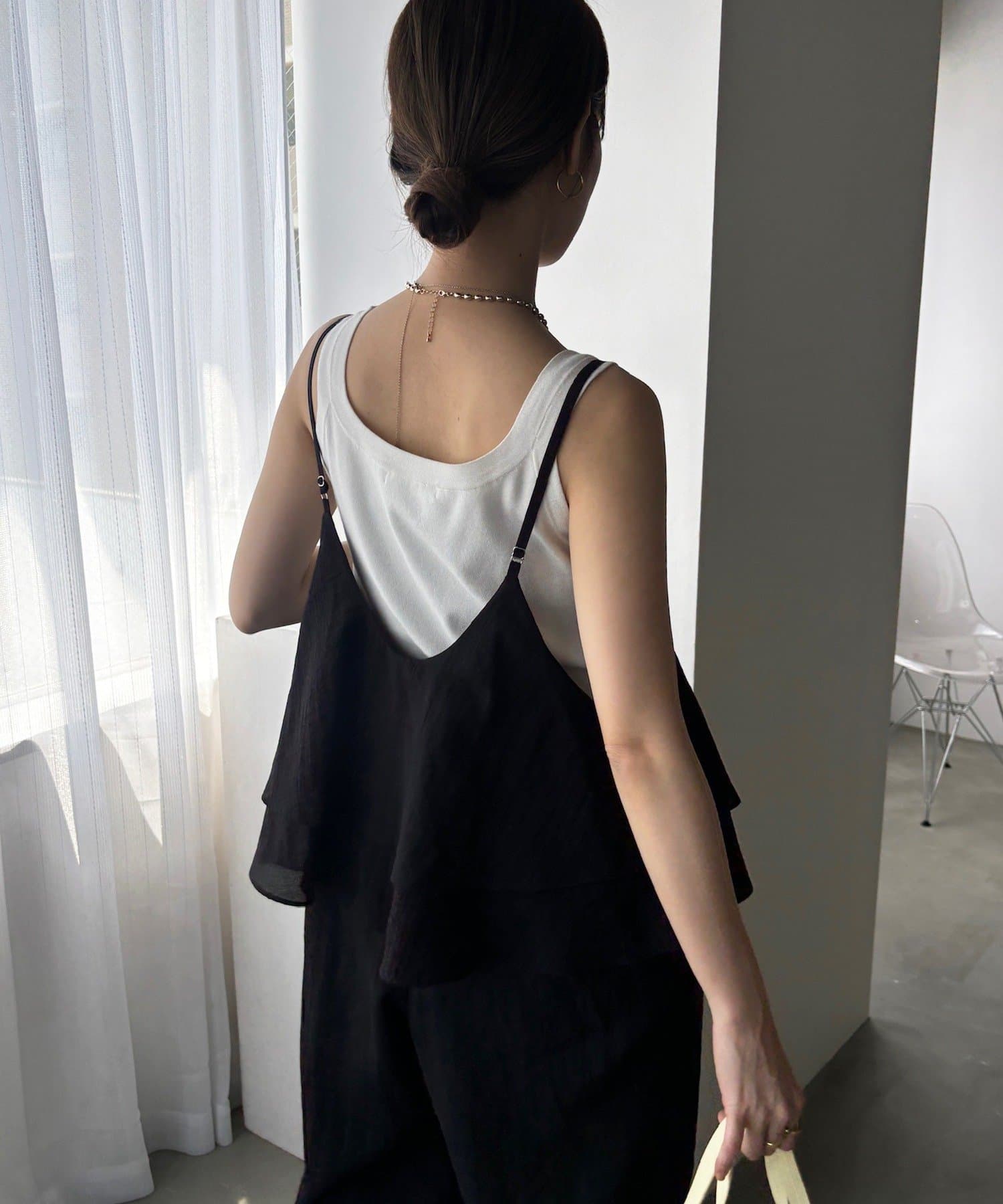 DOUDOU(ドゥドゥ) フリルキャミサロペット