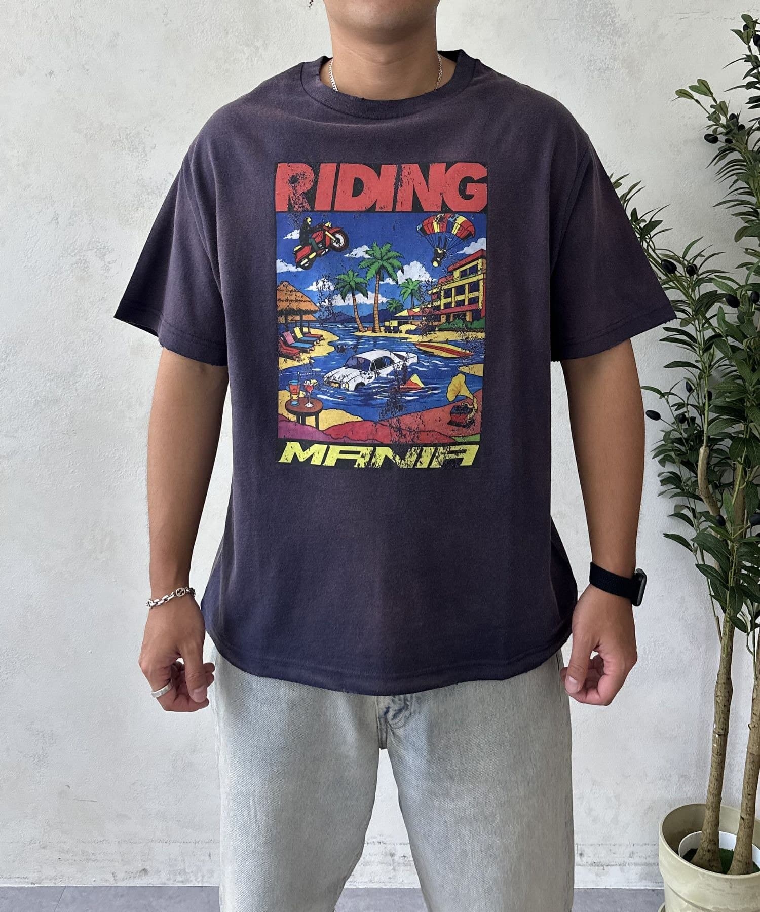 LOCUST(ローカスト) 【ユニセックス】【RIDING MANIA】ヴィンテージフェードTEE⑤