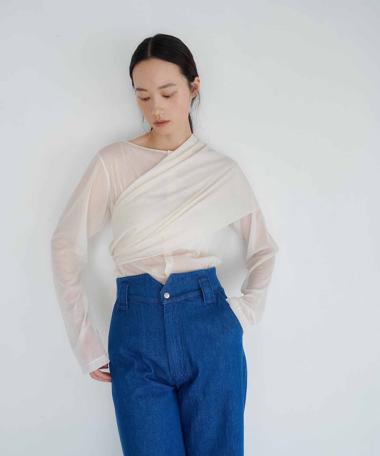 Pasterip(パセリ) Sheer shirt& multi scarf set