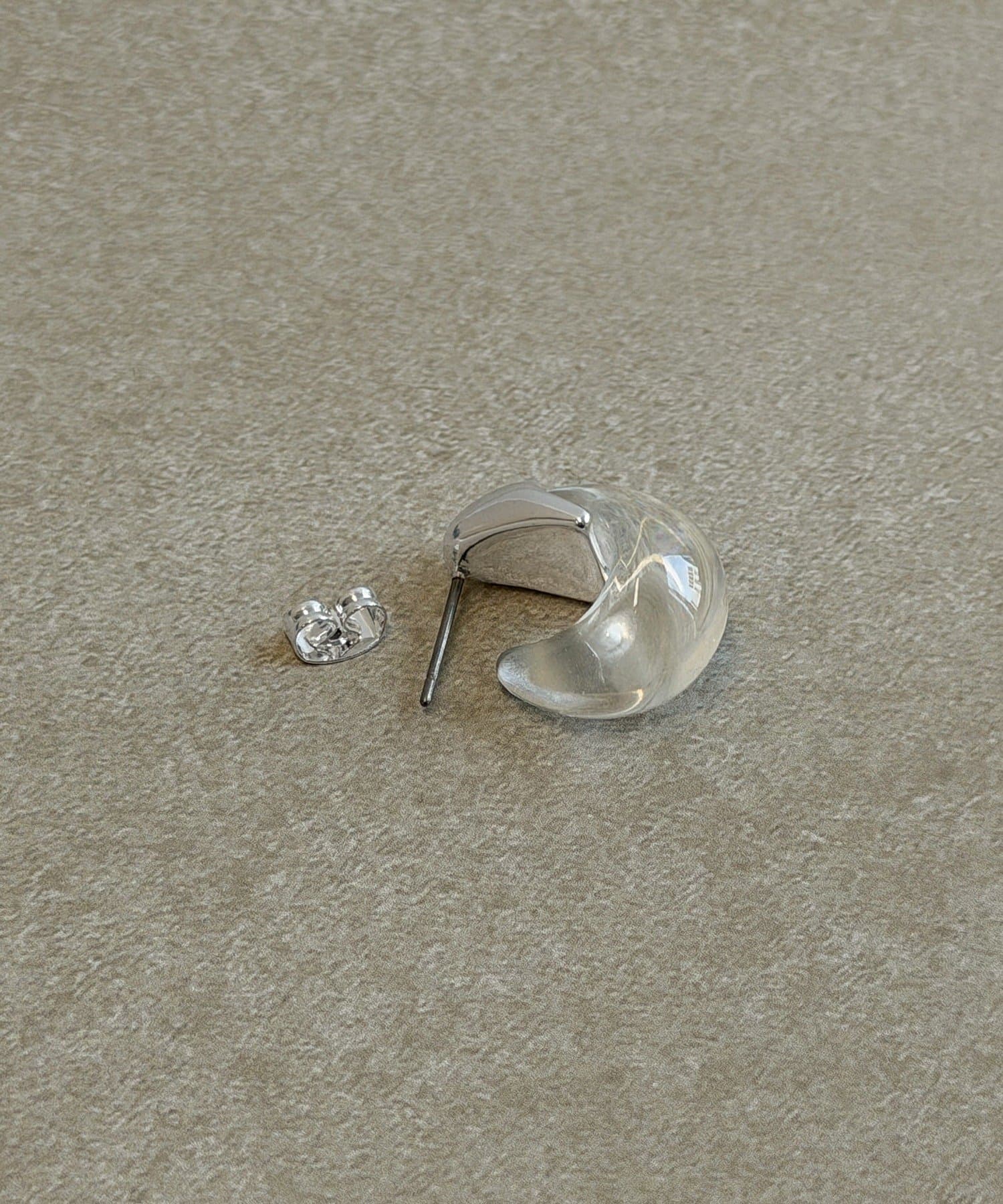 3COINS(スリーコインズ) 異素材ドロップカーブピアス