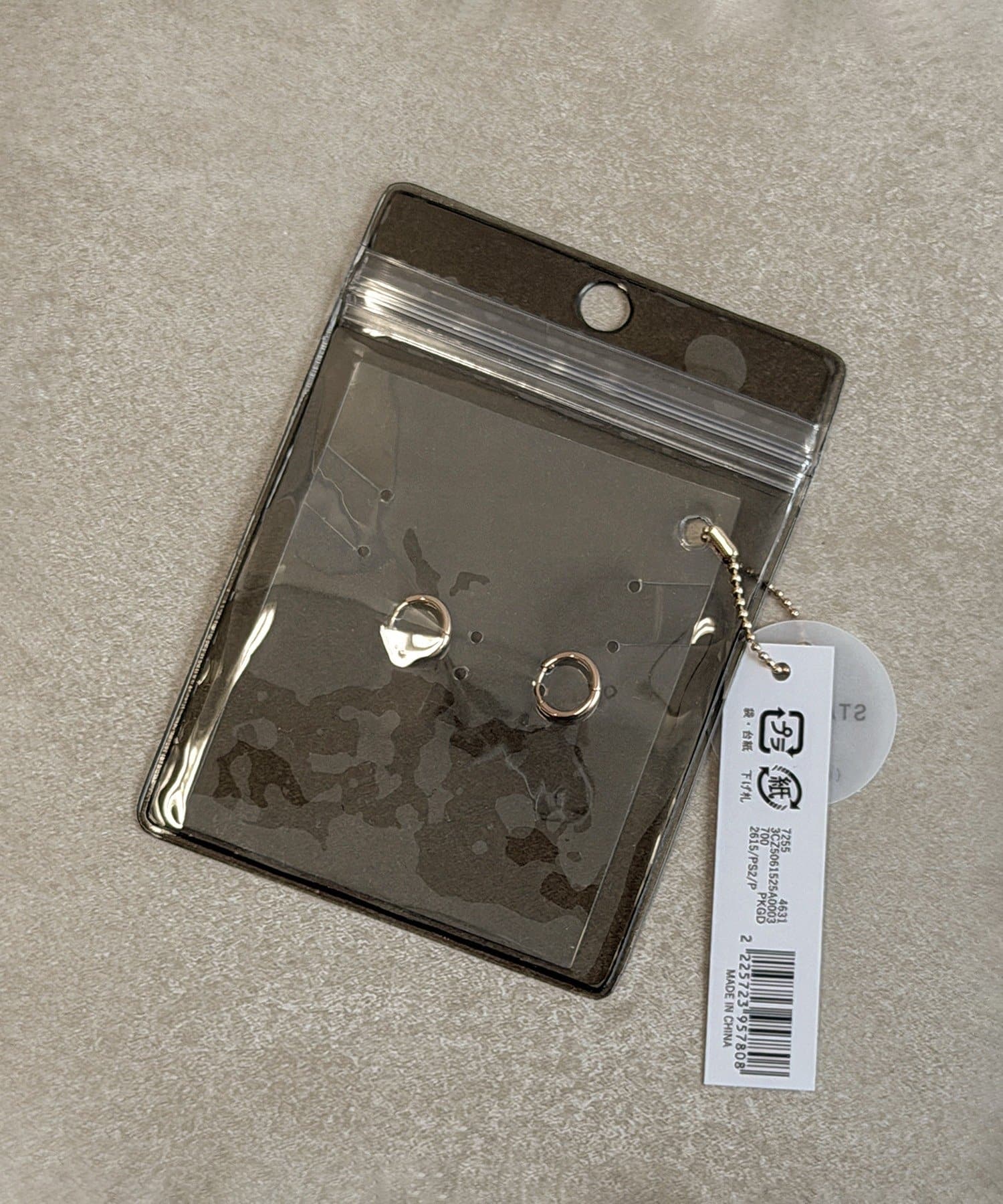 3COINS(スリーコインズ) ステンレス10mmフープワンタッチピアス