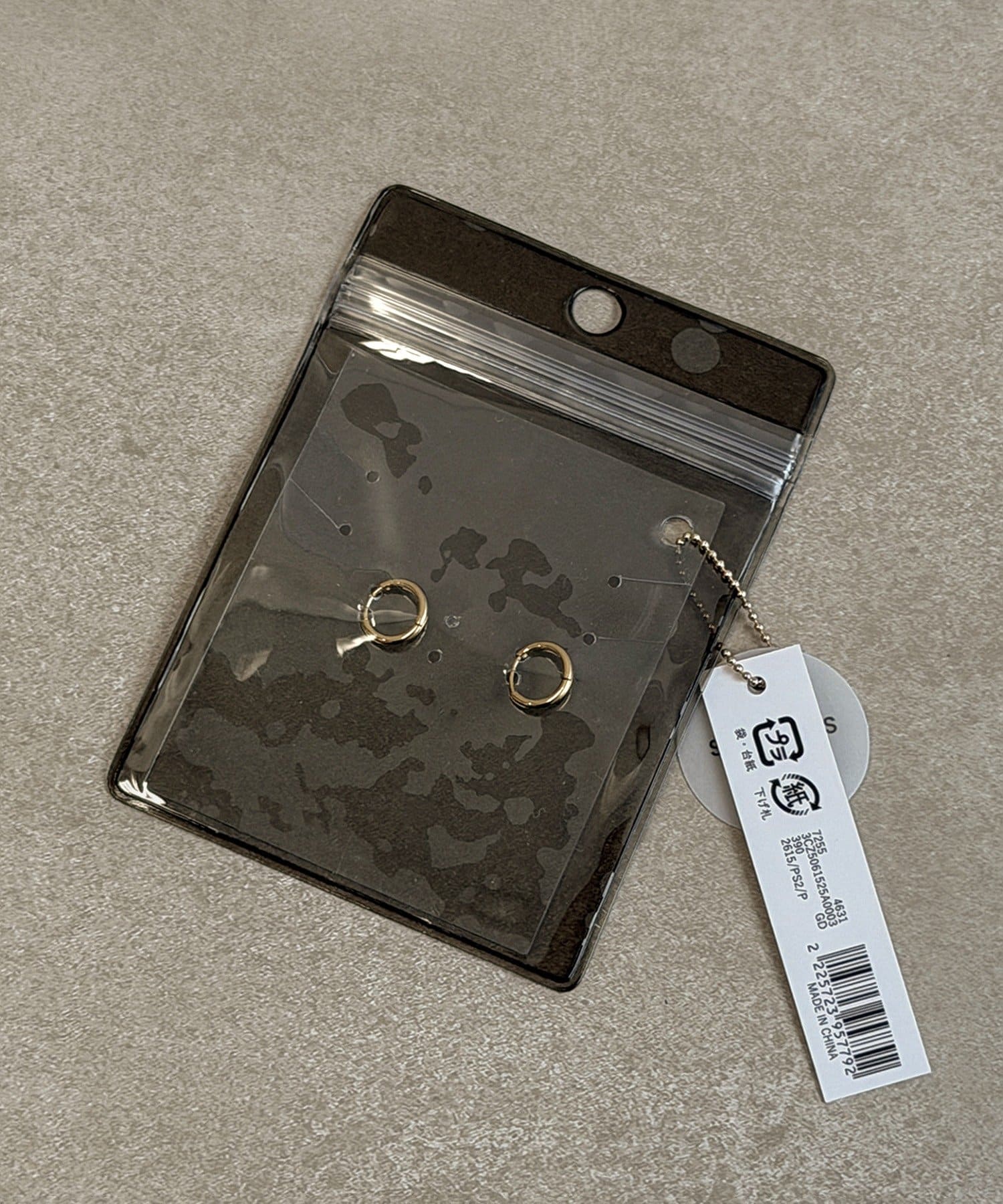 3COINS(スリーコインズ) ステンレス10mmフープワンタッチピアス