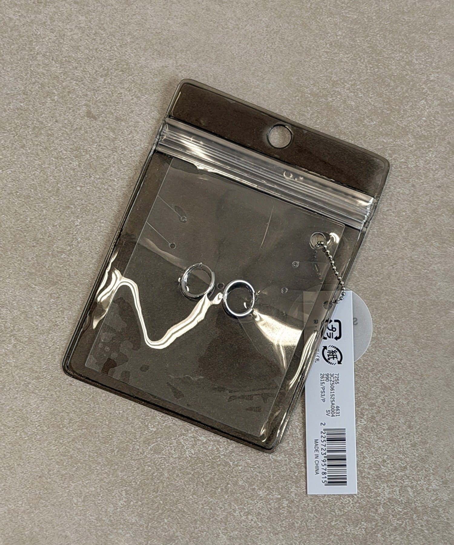 3COINS(スリーコインズ) ステンレス13mmフープワンタッチピアス